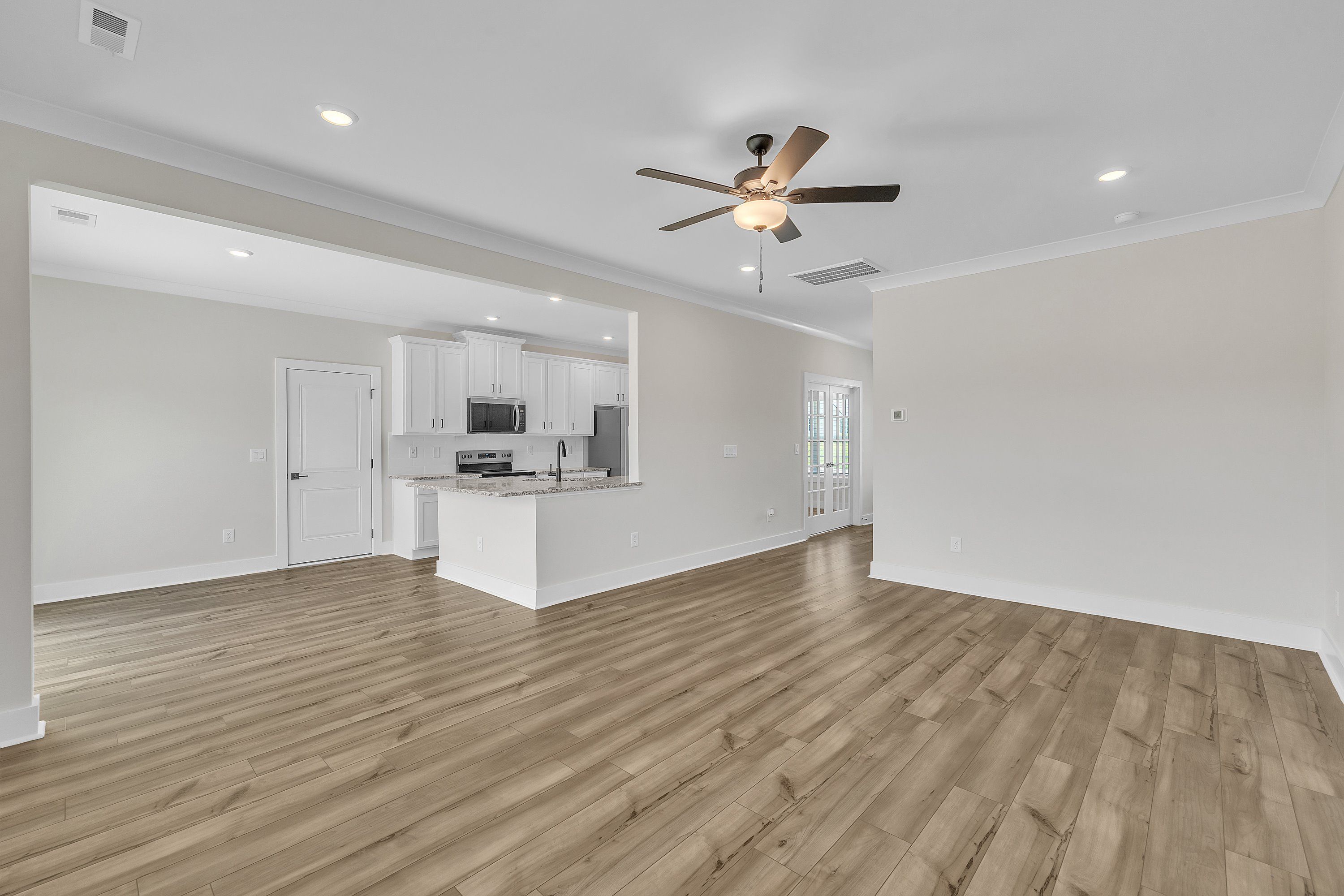 Open-concept living area.