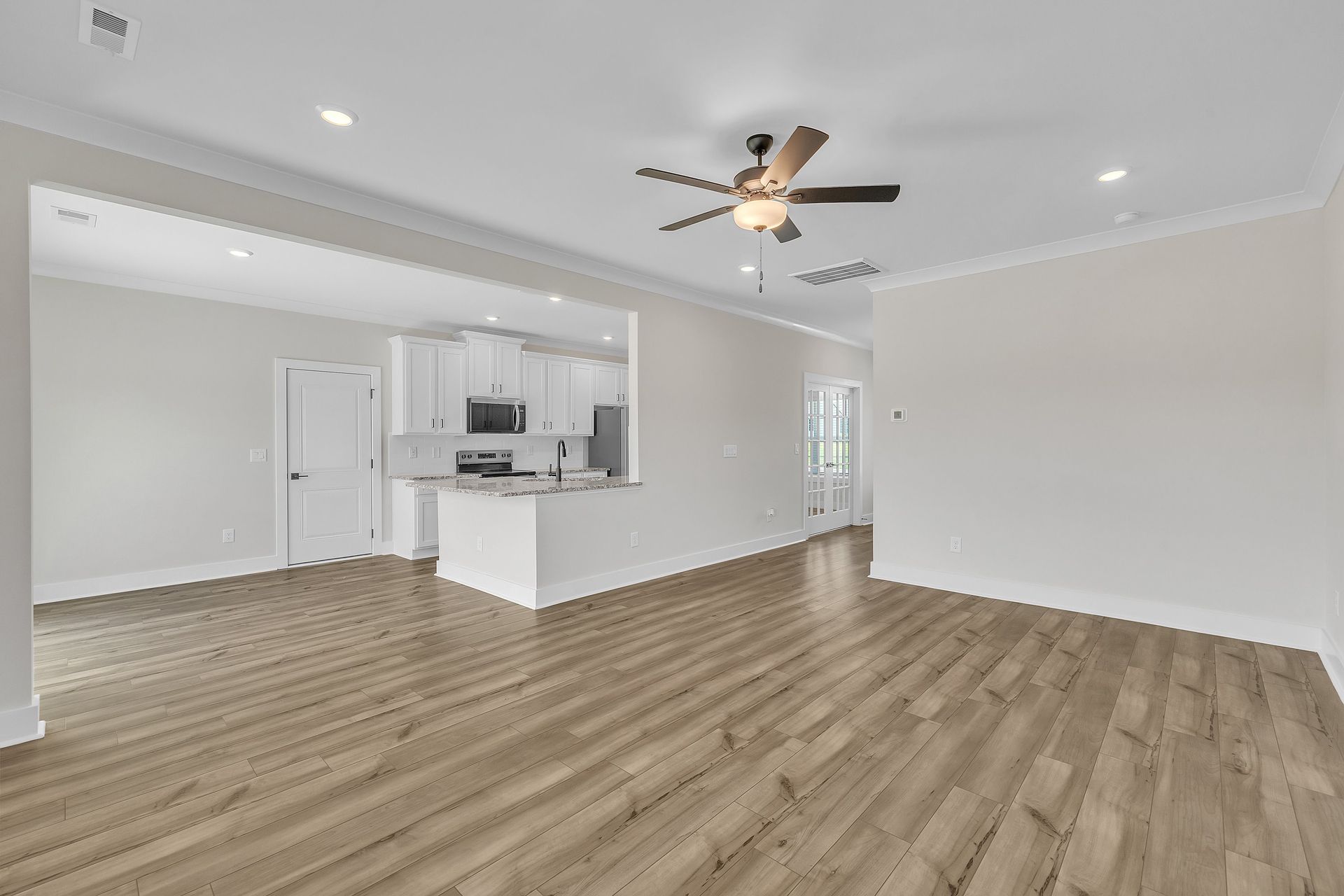Open-concept living area.