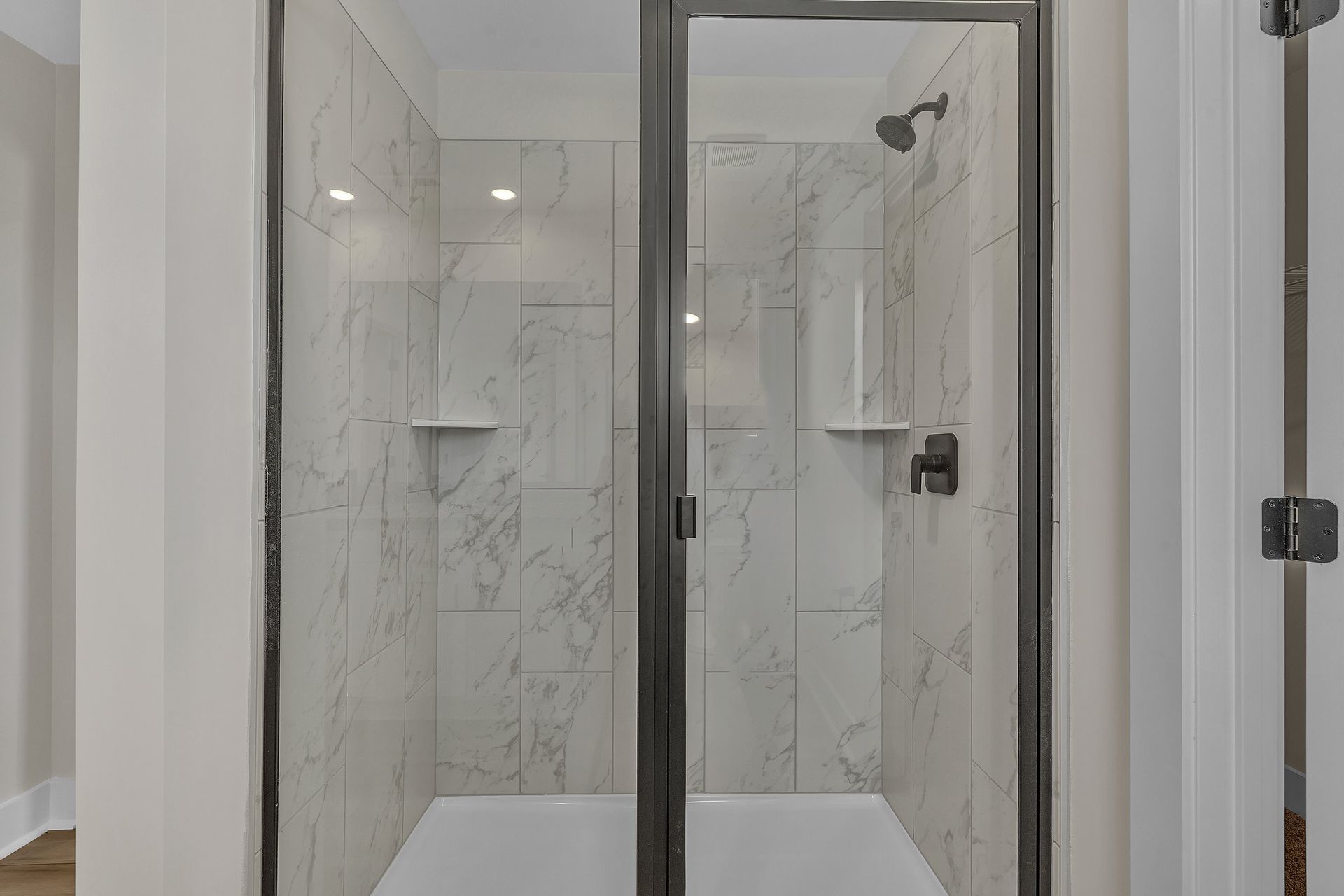 Glass-enclosed shower