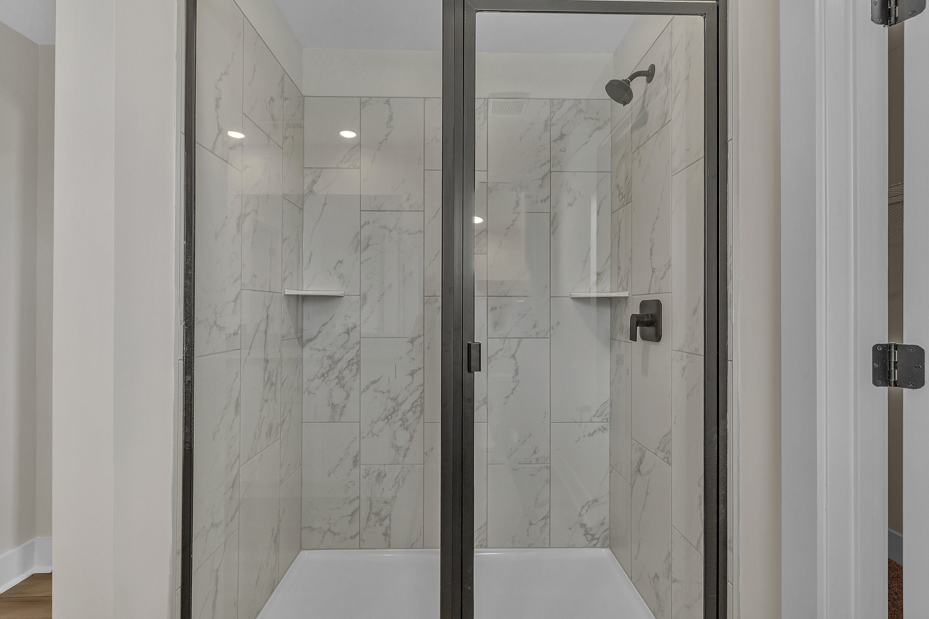Glass-enclosed shower
