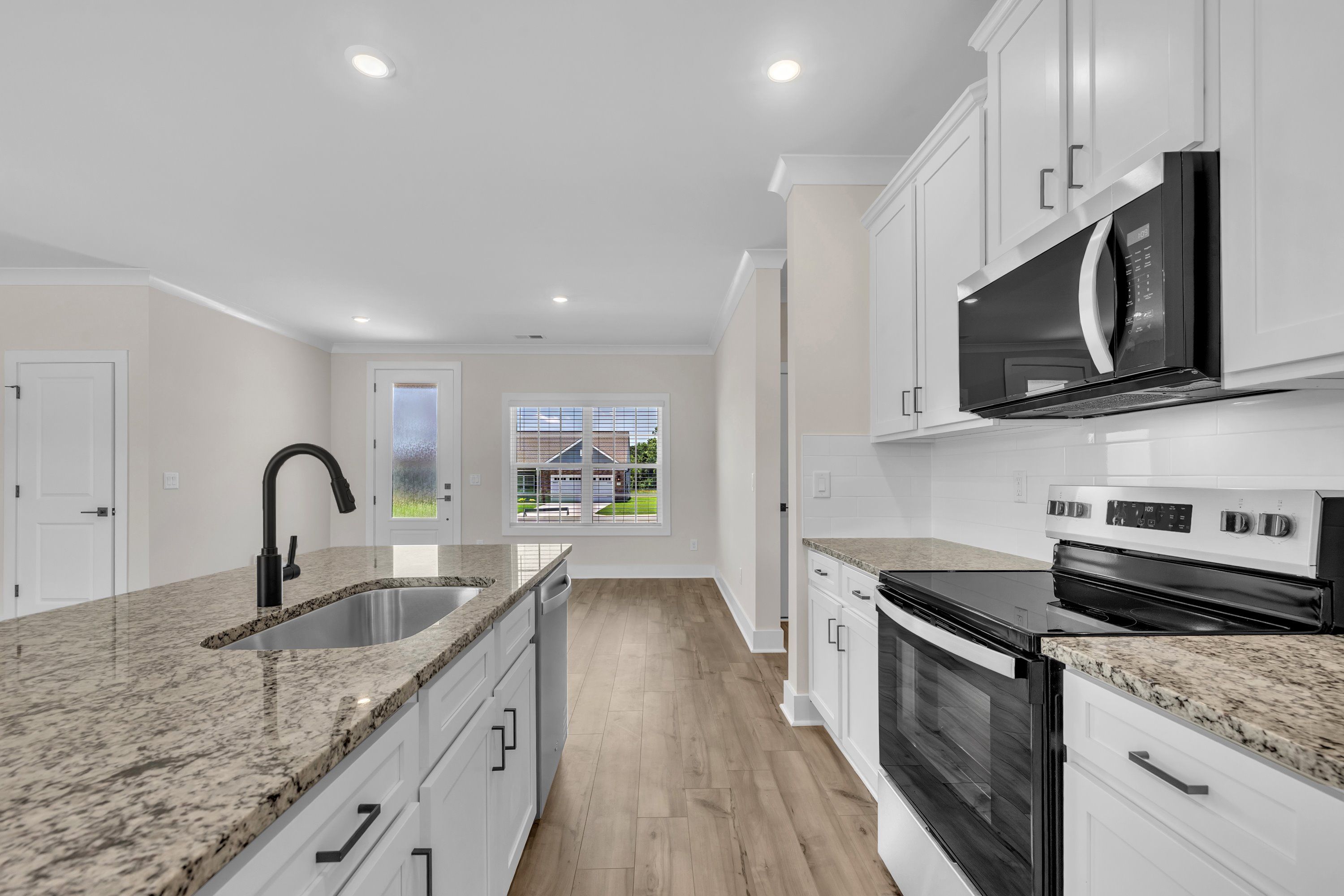 Angled-view of the kitchen. 