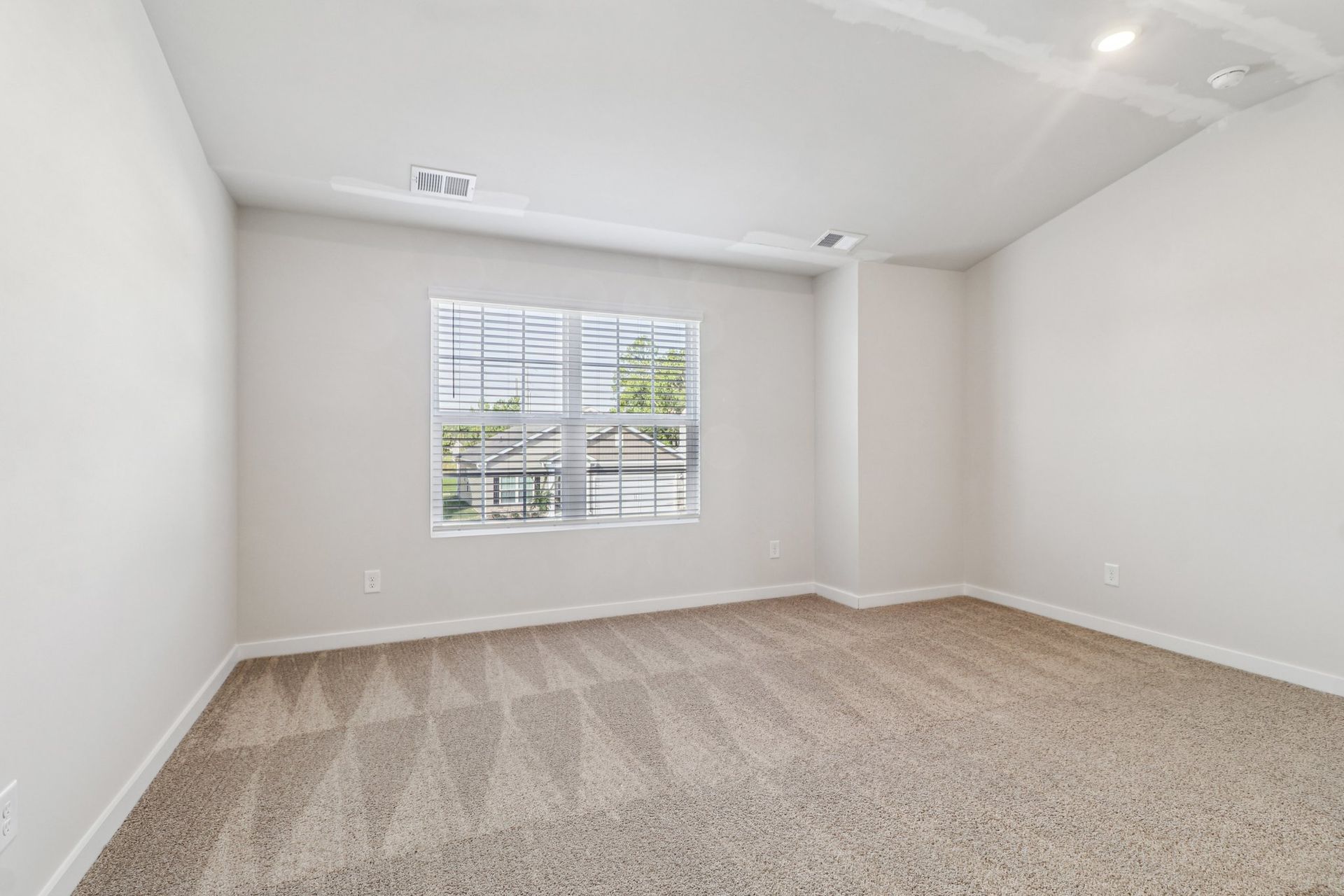 Each bedroom has carpet.