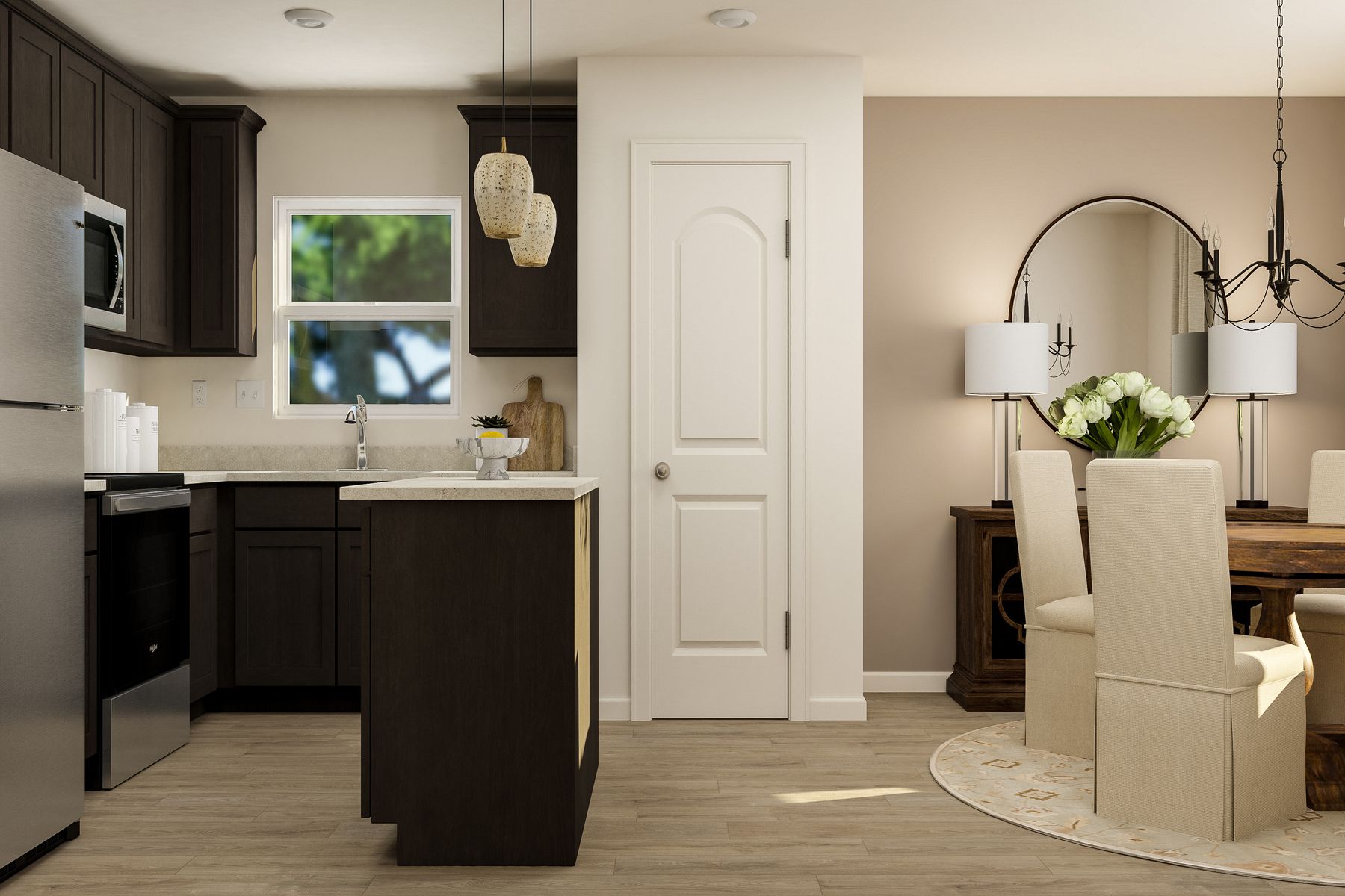 The kitchens at Creekside Estates have upgraded kitchen fixtures and features.