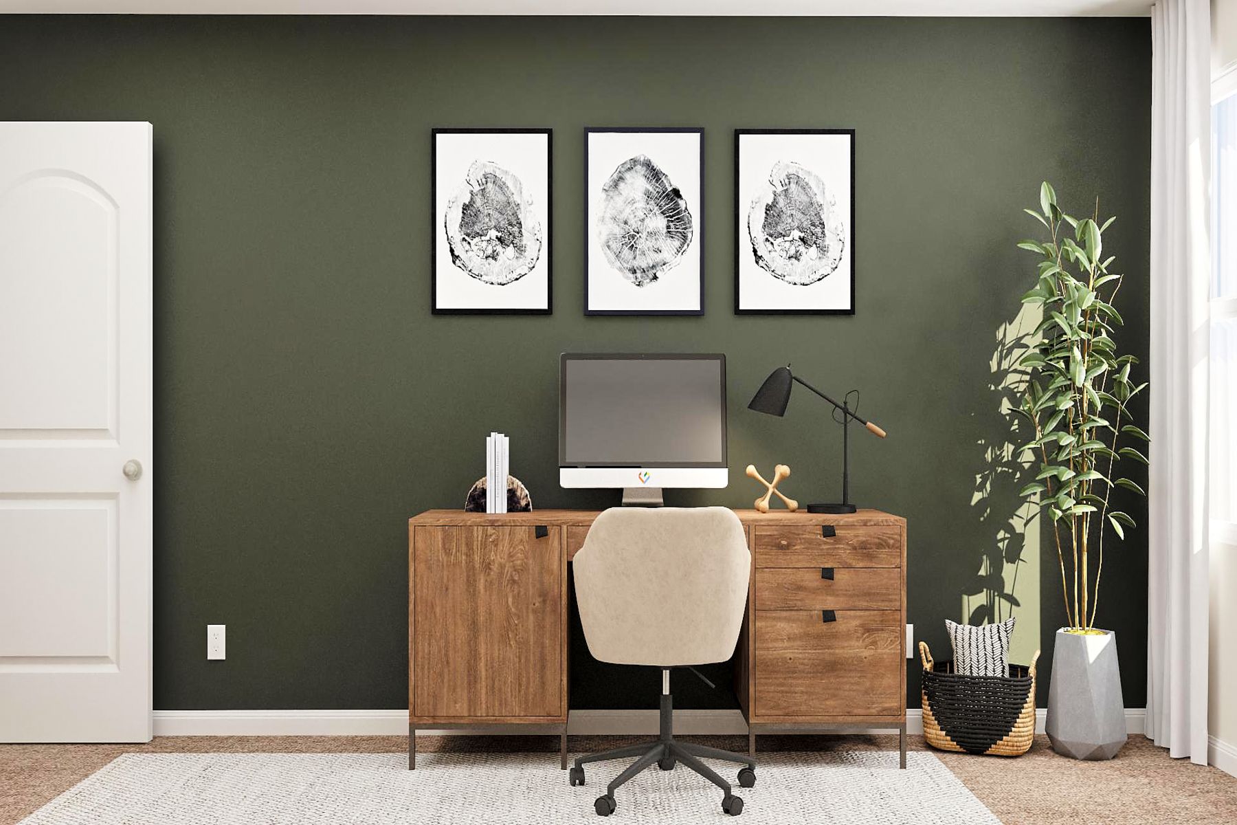 The secondary bedrooms can be used for an office space or study.