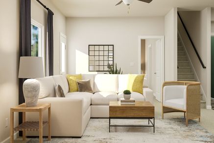 The family room has enough space for everyone to have a seat.