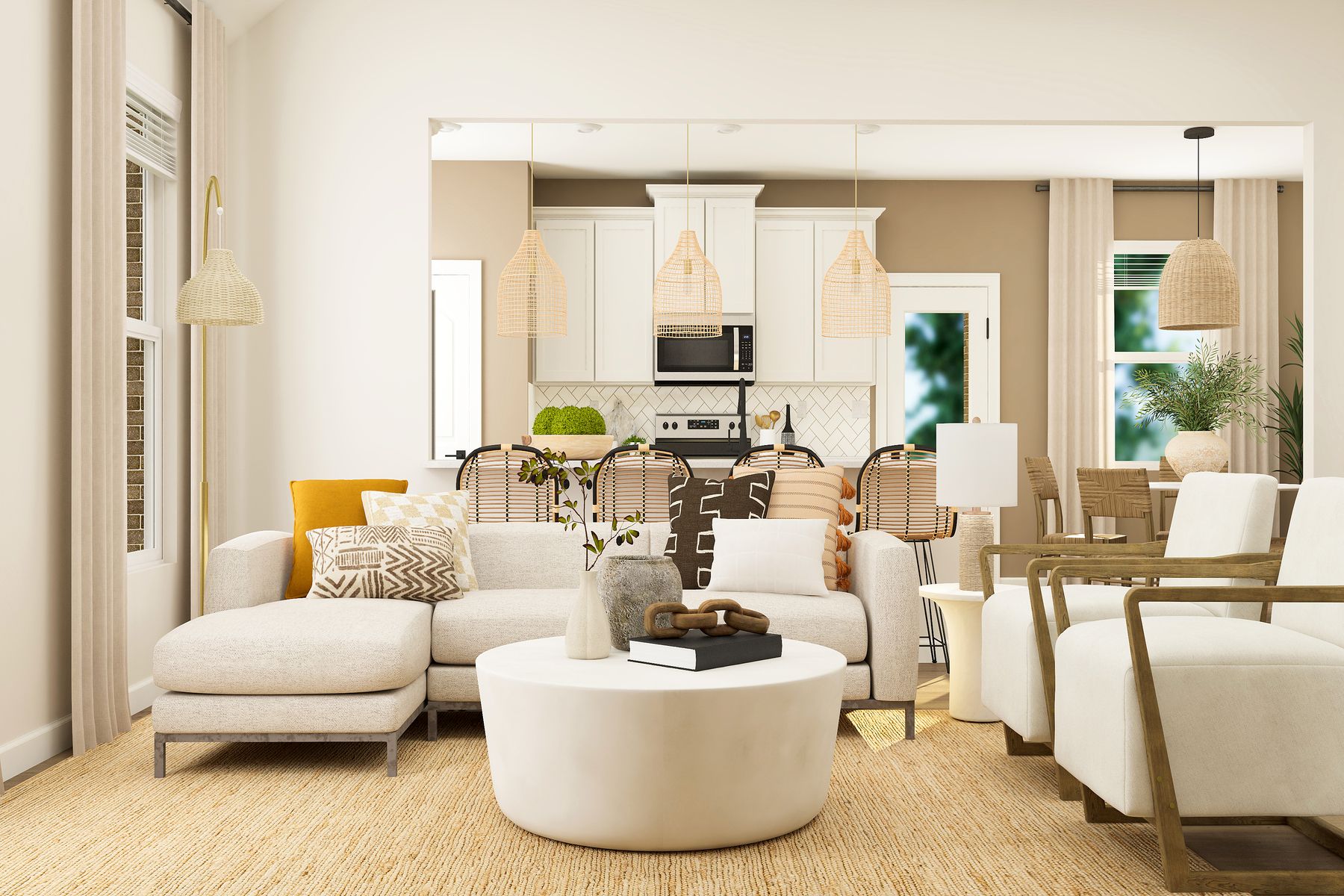 The homes have open floor plans, fostering great connection.