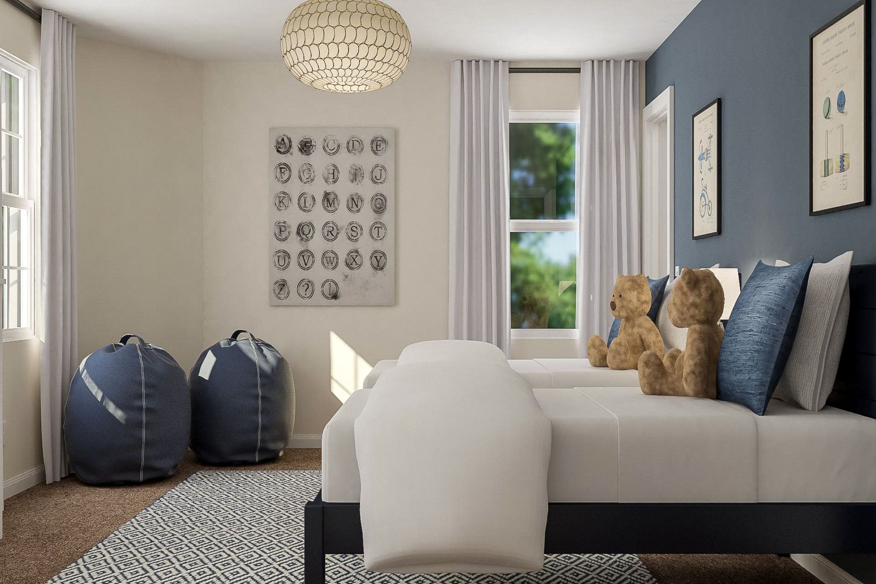 The secondary bedrooms are great spaces for nurseries or children's bedrooms.