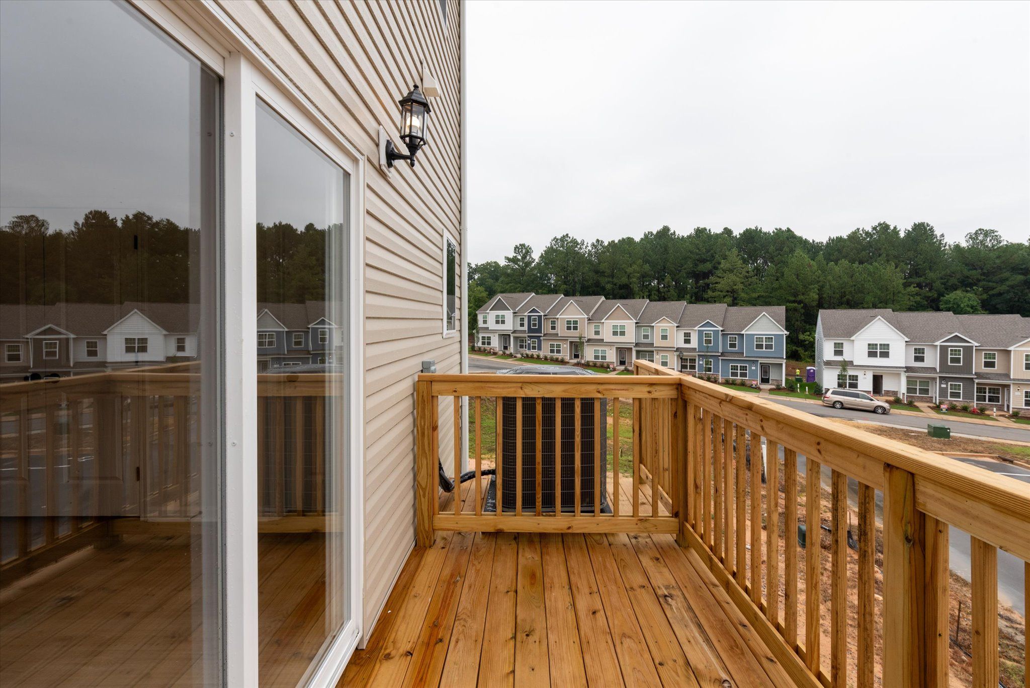 Deck off the back of the house. 