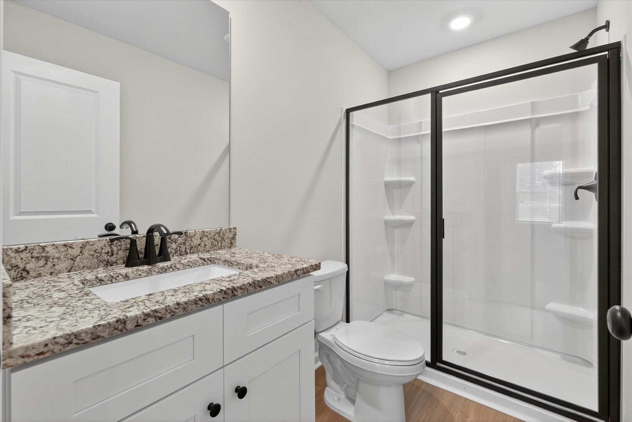 The master bathroom is connected to the bedroom. 
