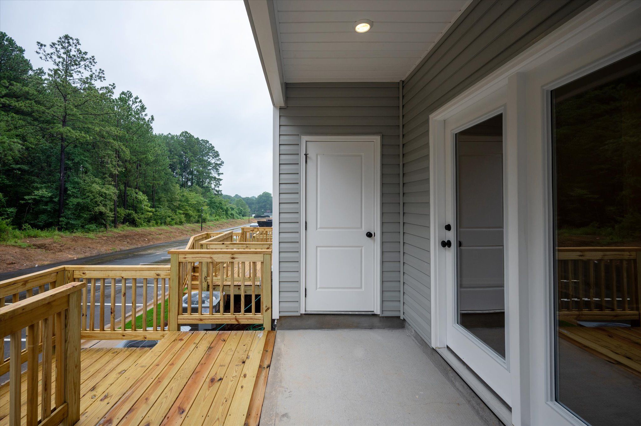 Deck off the back of the house. 