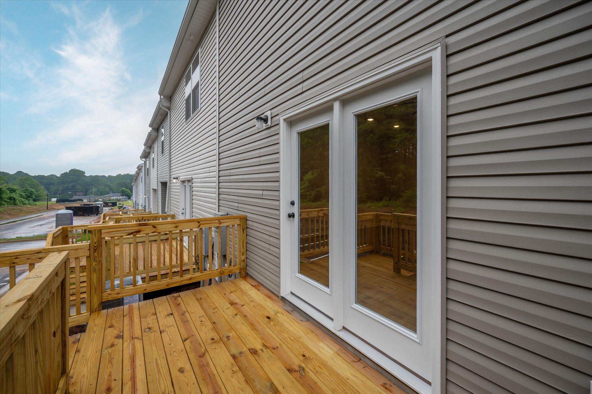 Deck off the back of the house. 