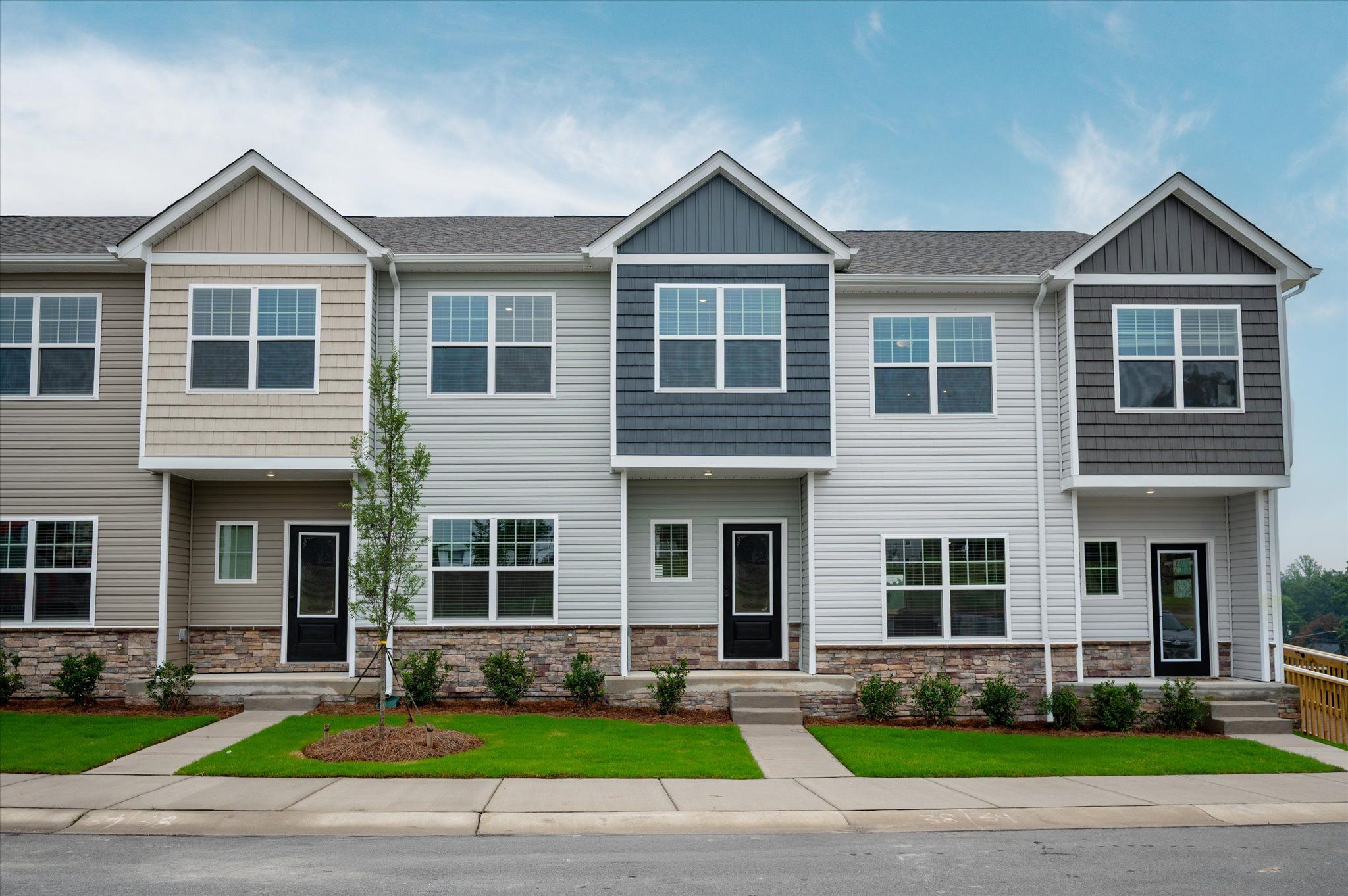 The Willow townhome has stone detailing