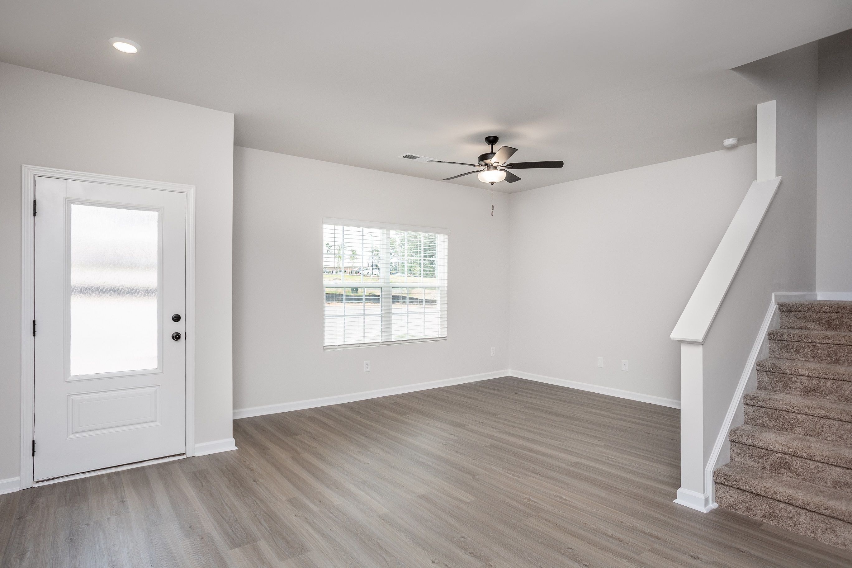 Open-concept living area. 