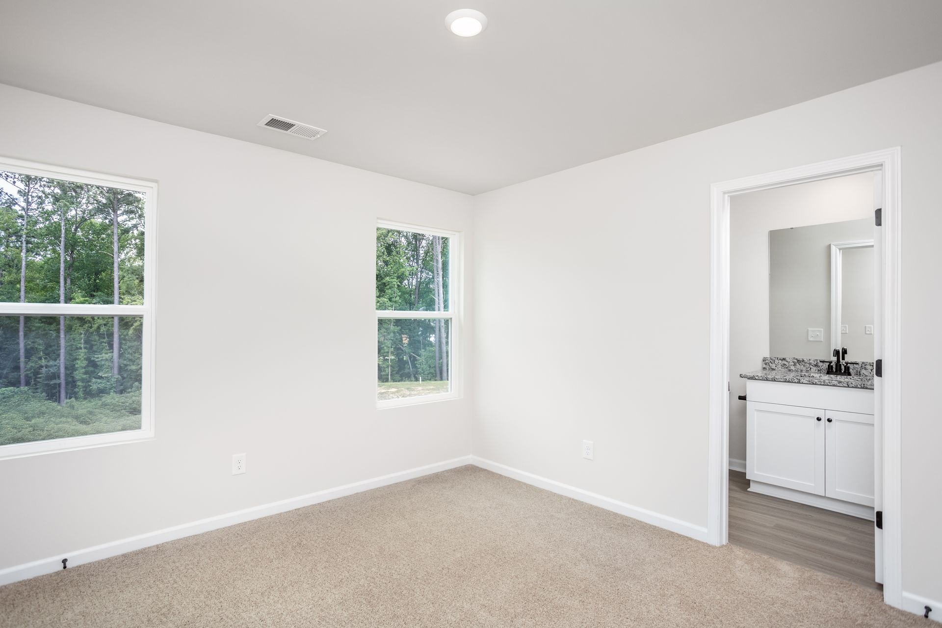 The master bathroom is connected to the bedroom. 