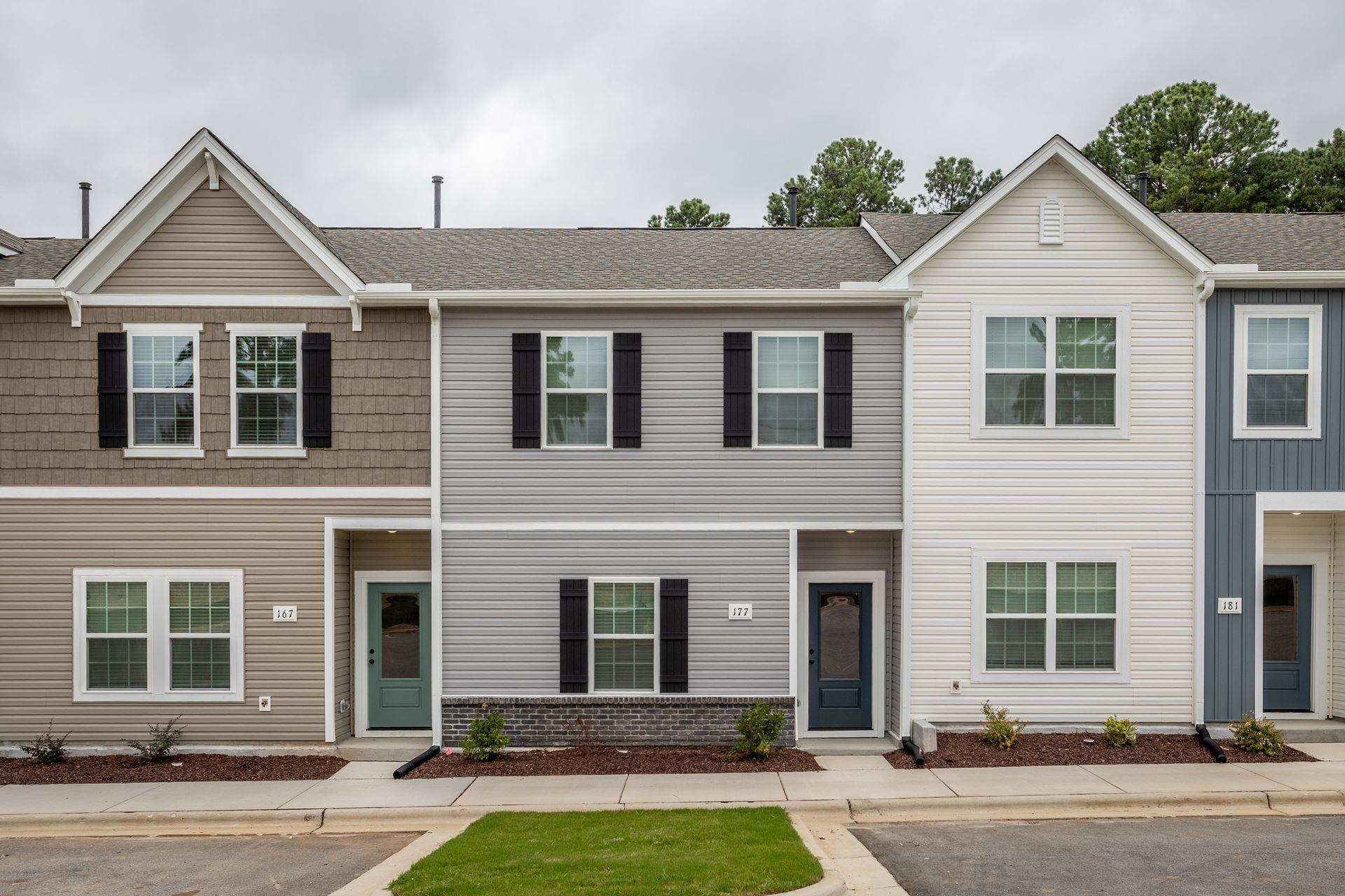 The Dagny townhome has shutters. 
