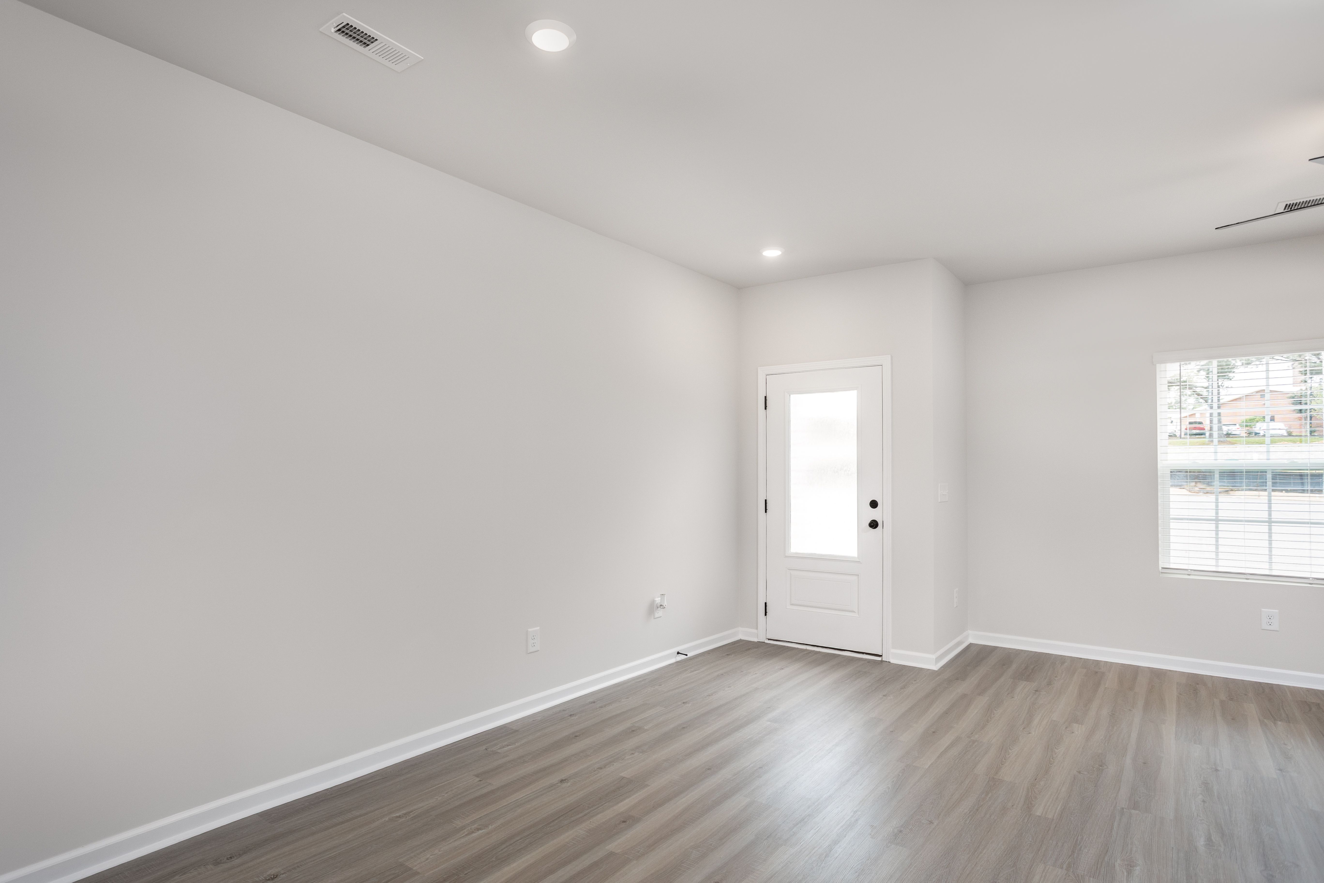 Open-concept living area. 