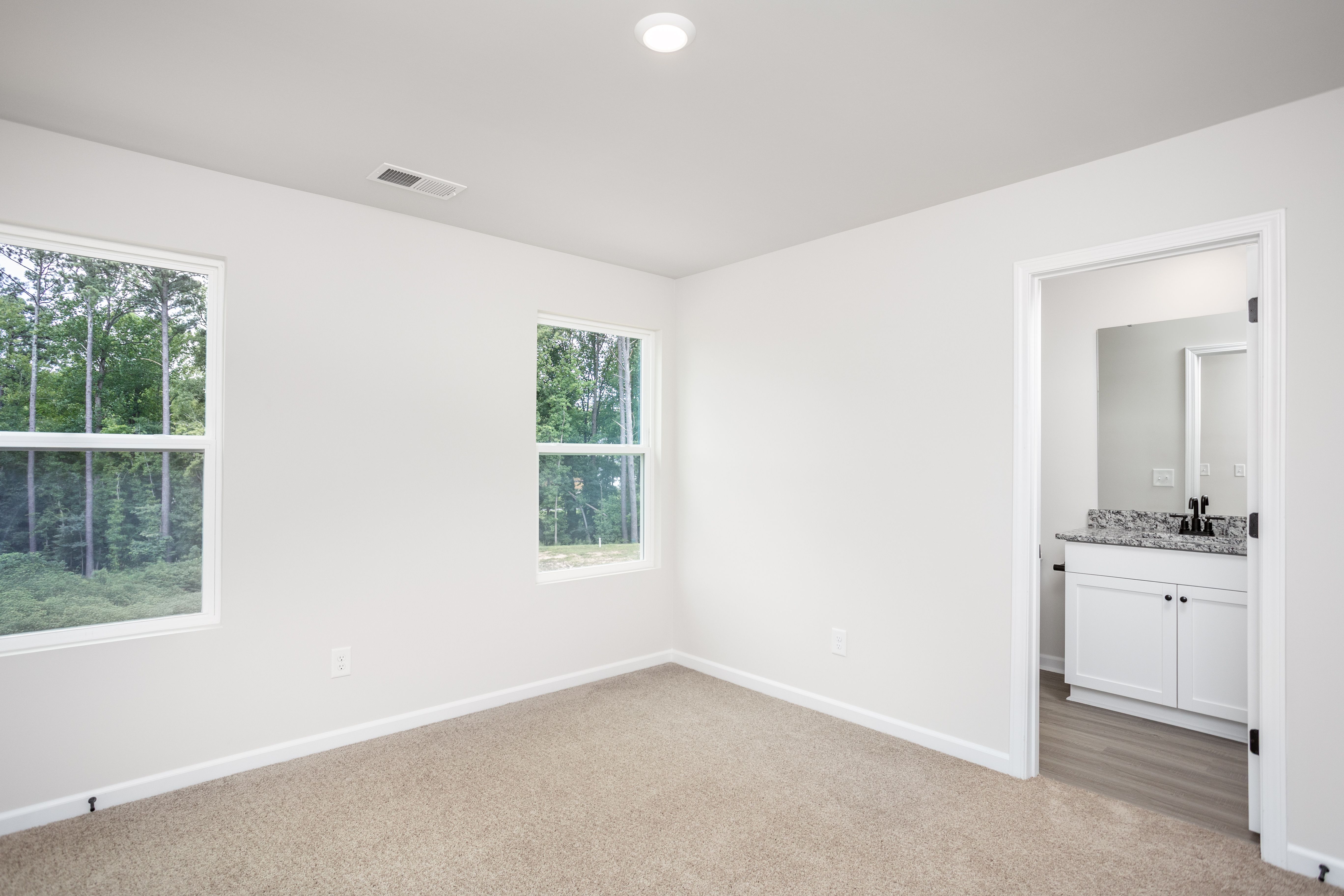 The master bathroom is connected to the bedroom. 