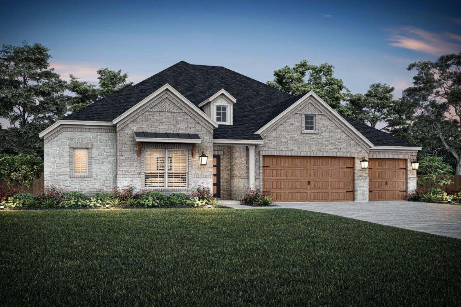 Dusk exterior elevation of the Kingsley C.