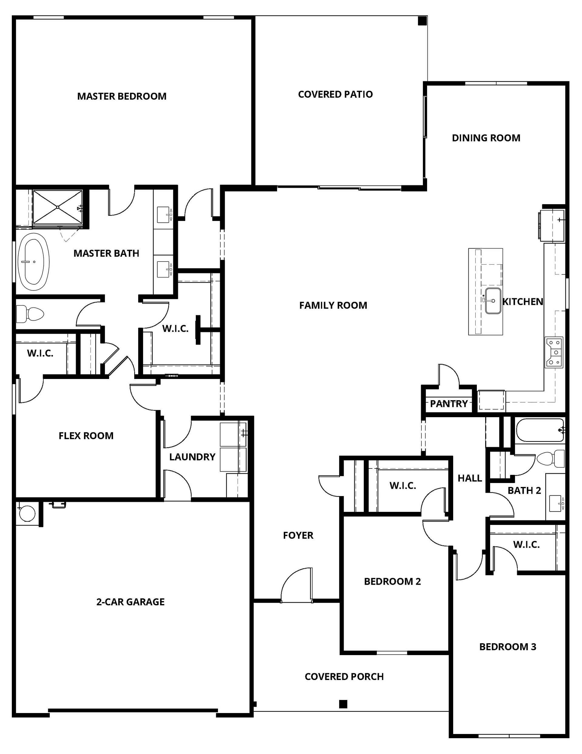 The spacious Fairview has a wonderful open-concept layout.