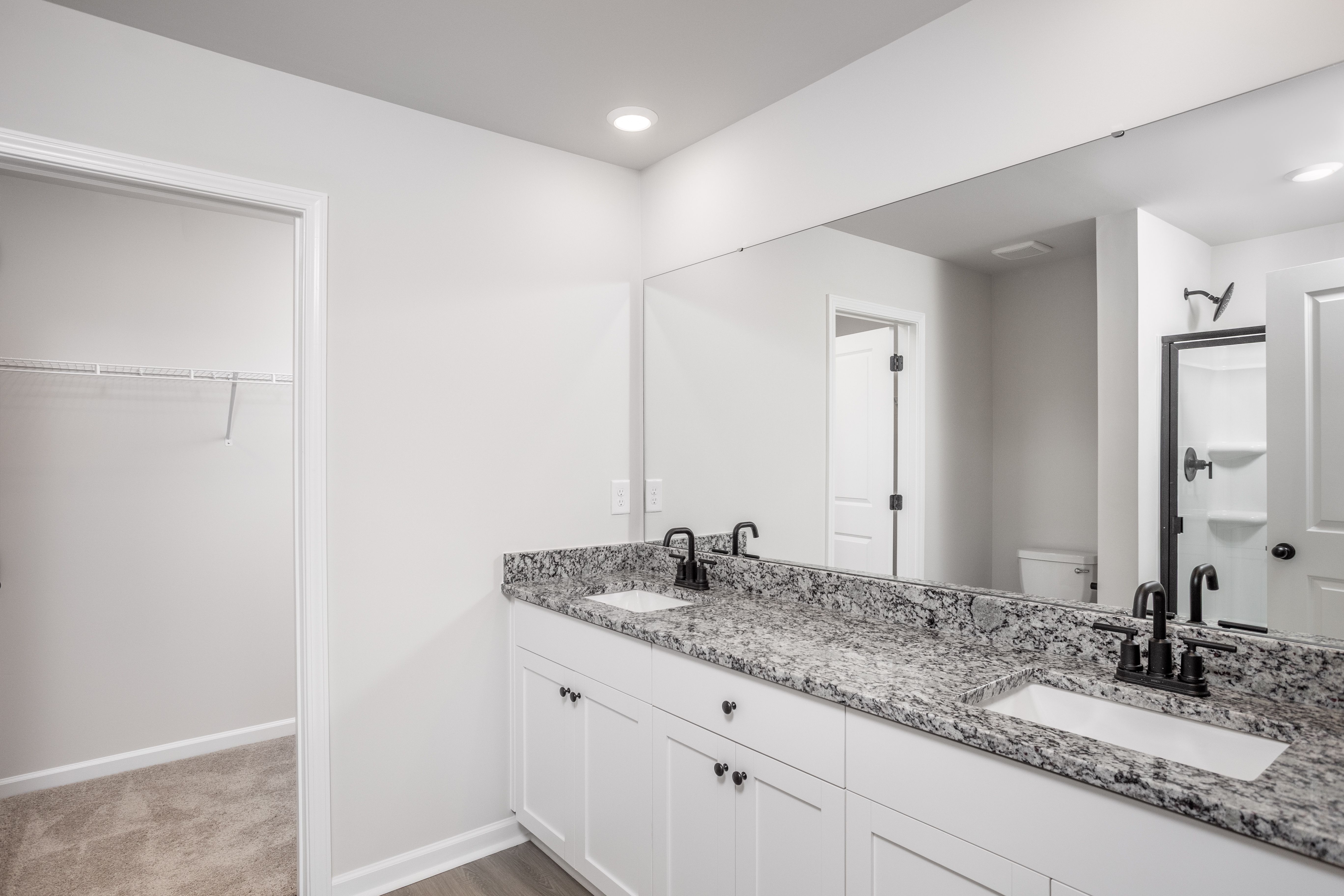 Master bath with dual sinks