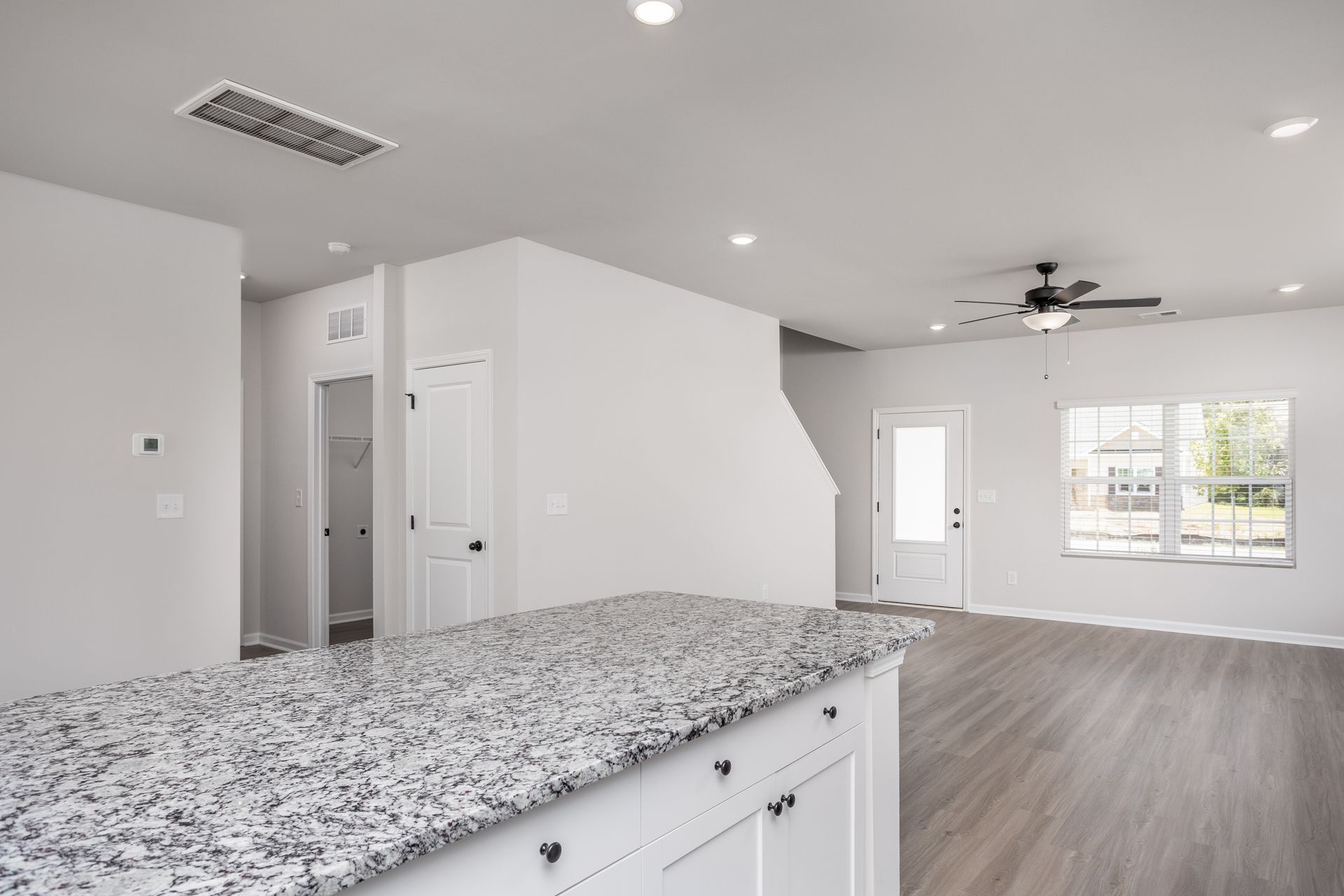 Spacious kitchen island.