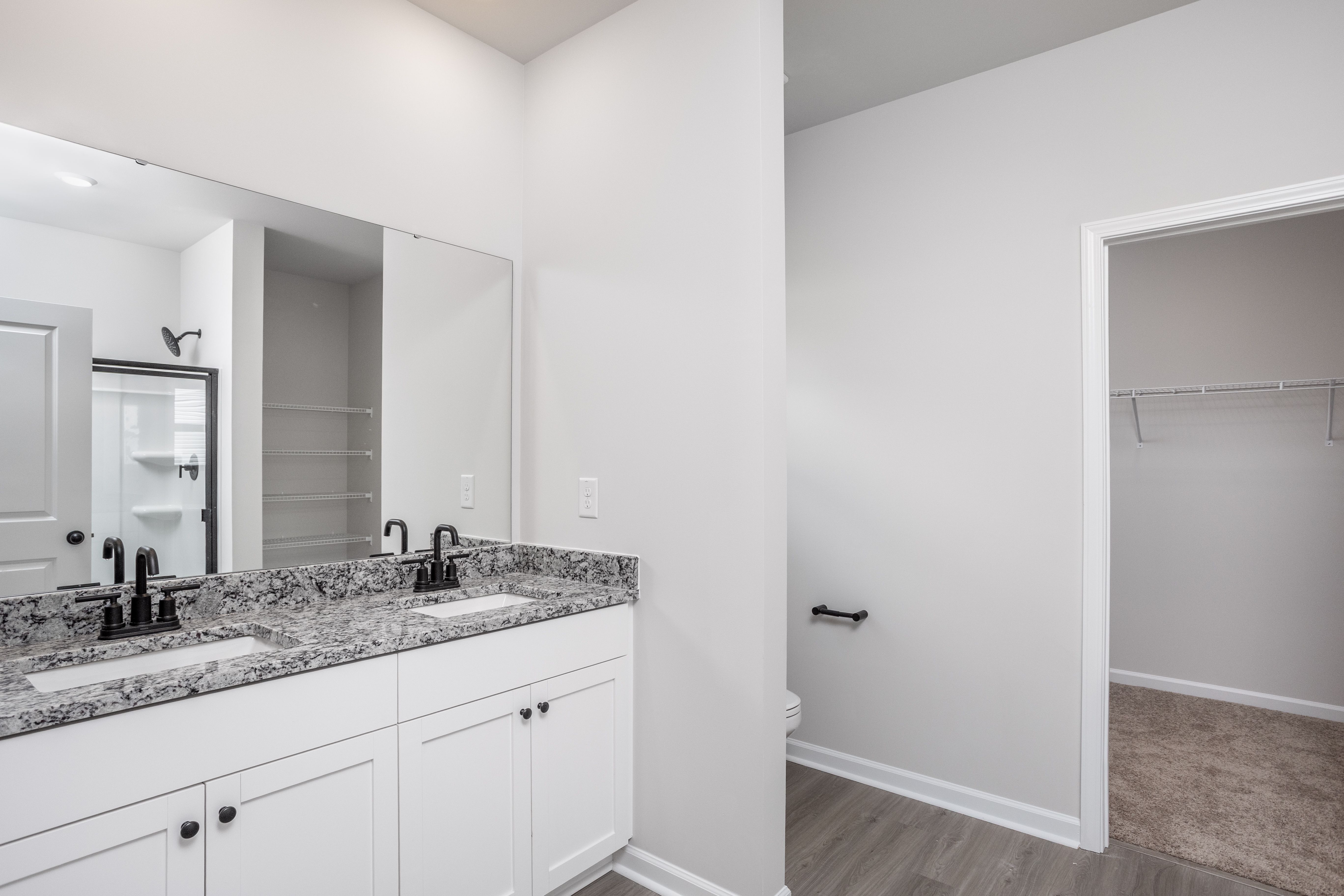 Master bath with dual sinks