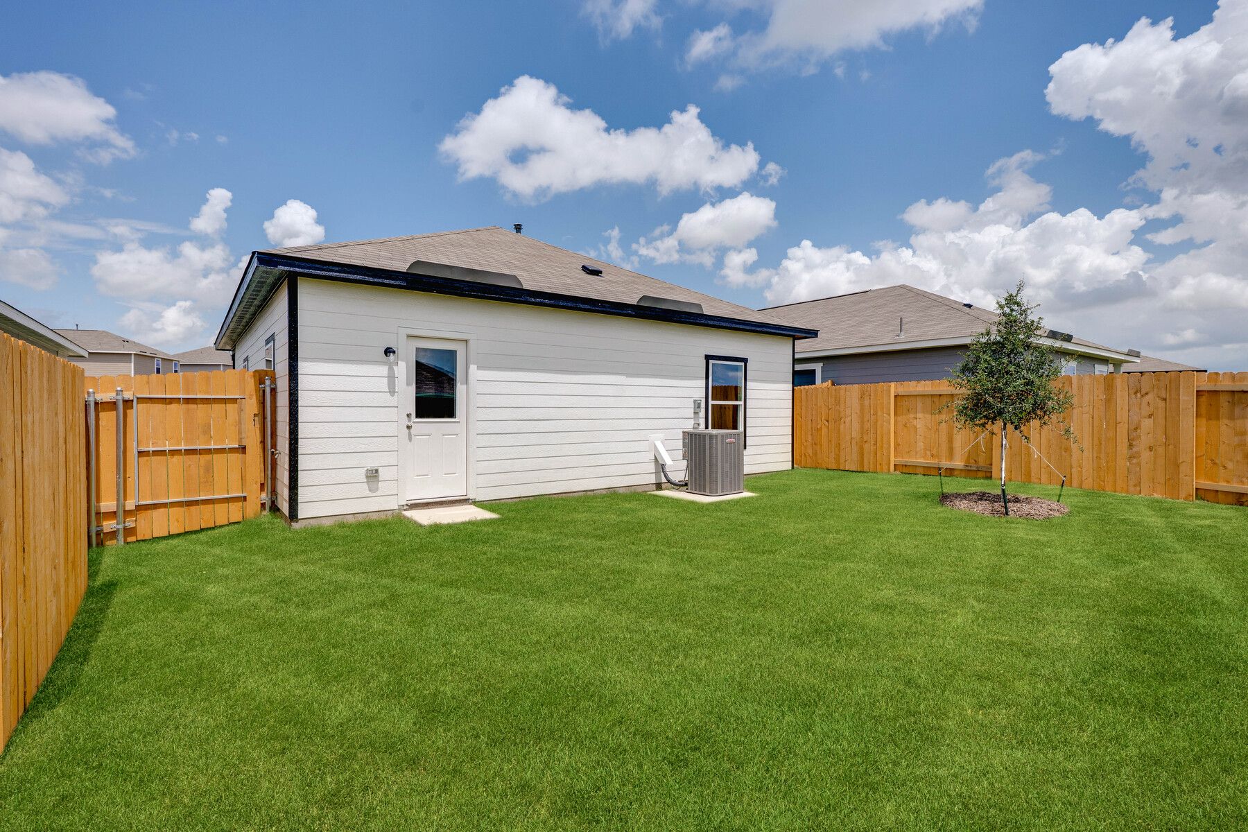The Atticus has a fully fenced-in back yard. 