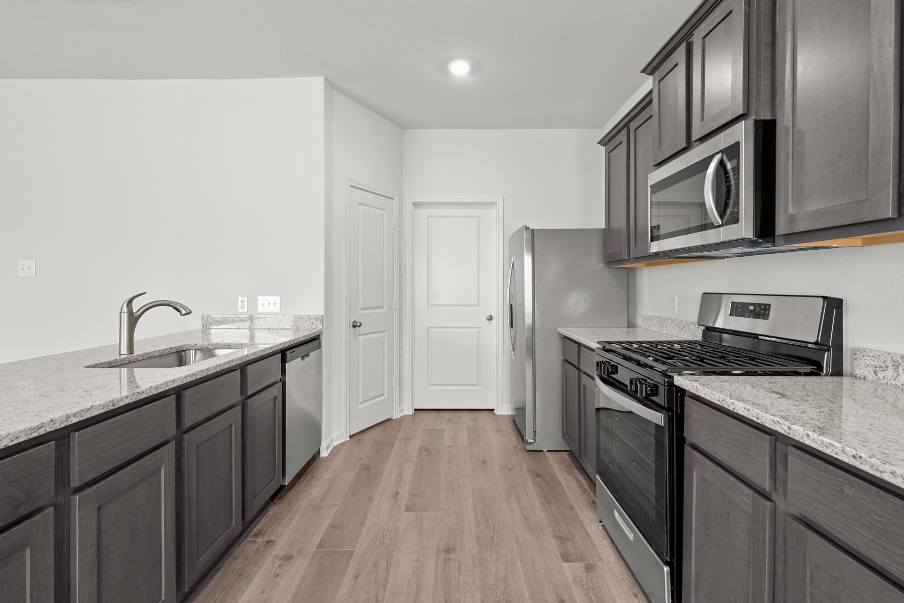 The kitchen of the Cypress has energy-efficient appliances.