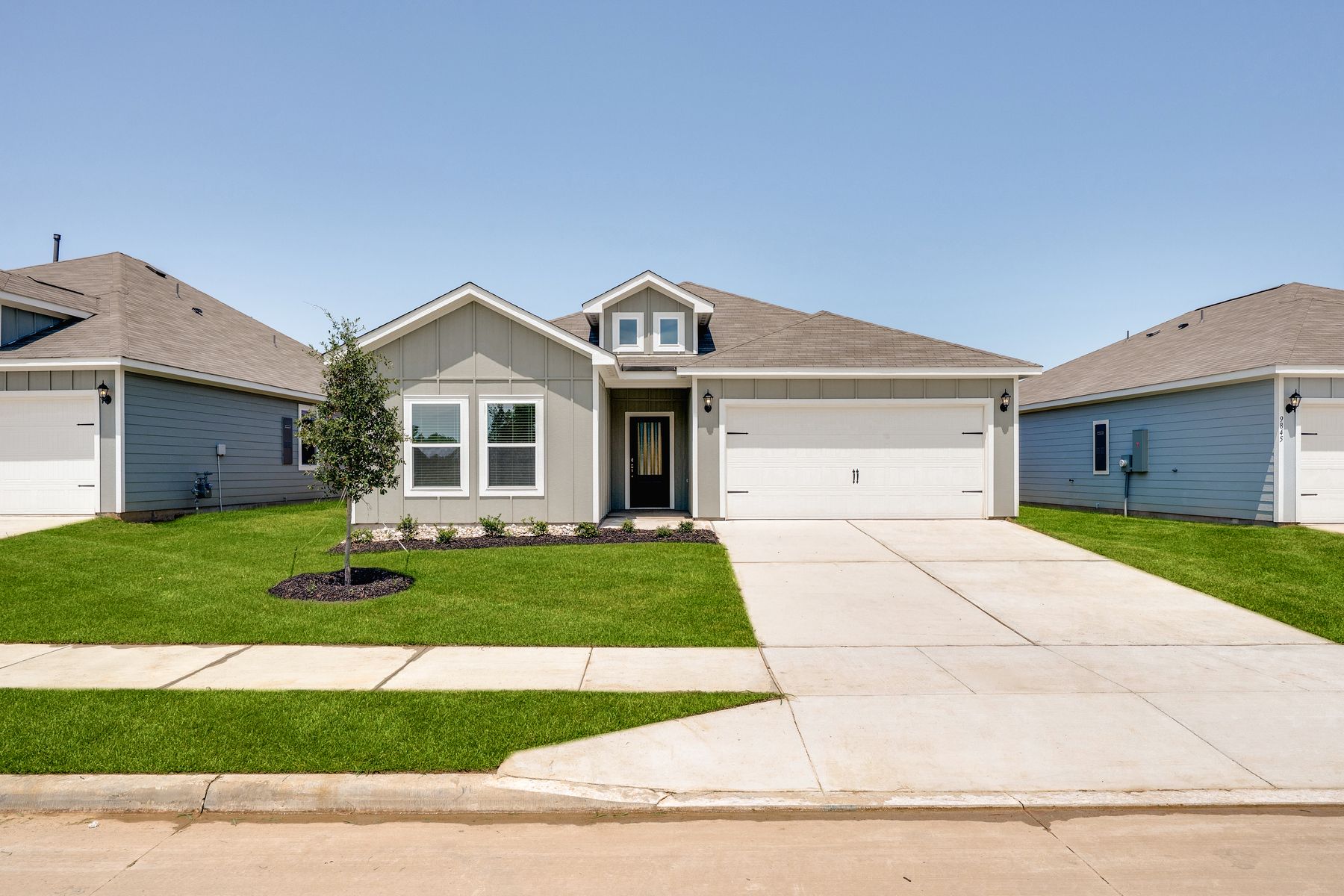 The Sabine is a beautiful one-story, siding home.