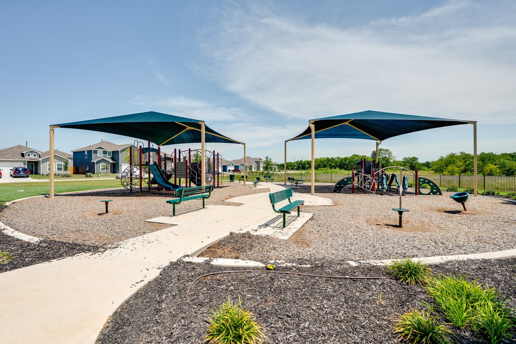 Beautiful community park at Logan Square.