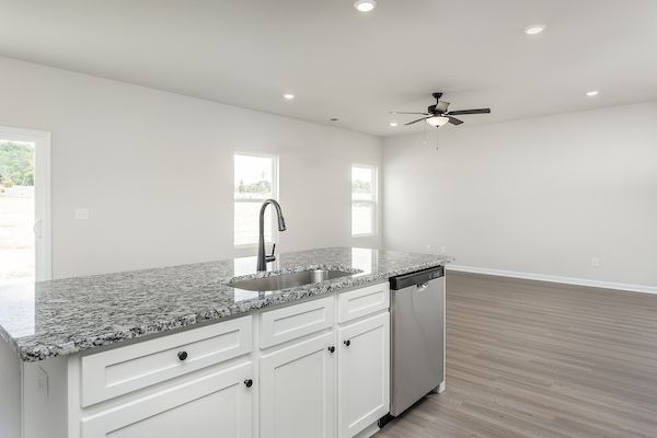Spacious kitchen island