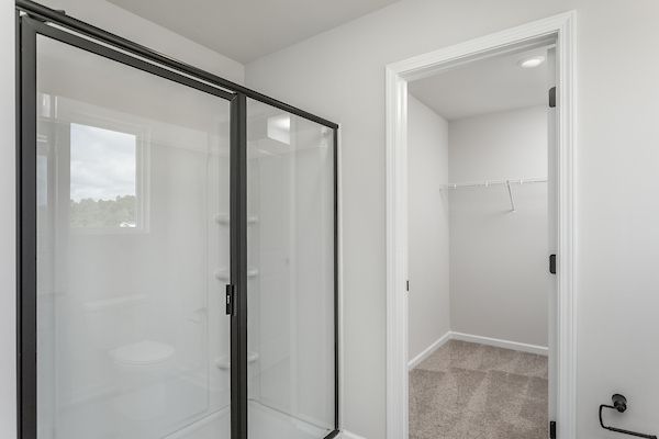 Glass-enclosed shower