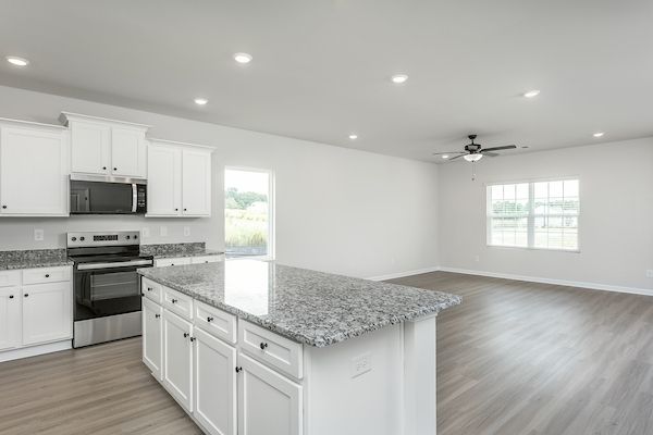 The kitchens opens to the dining area