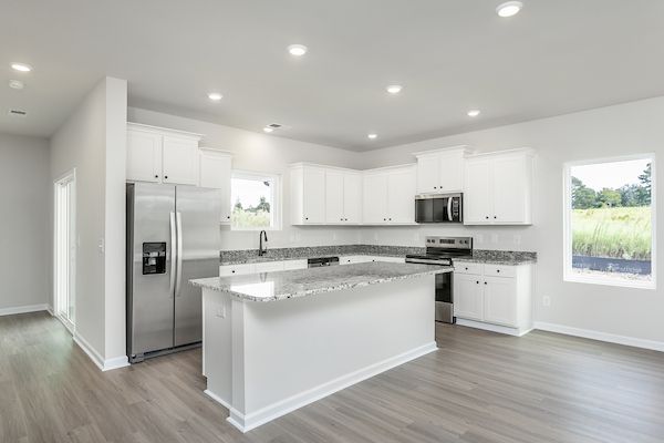 Angled view of the kitchen