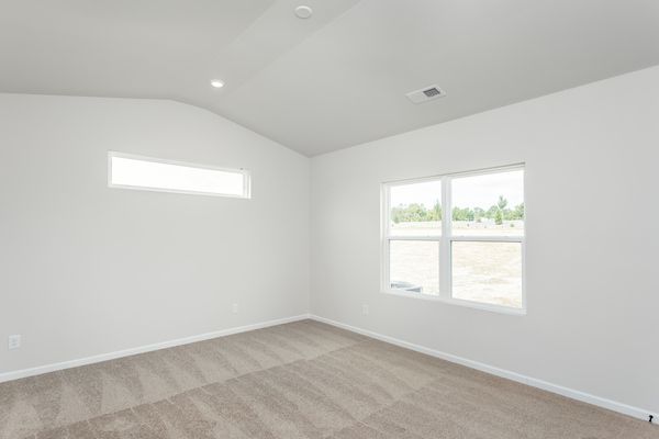 The kitchen overlooks the living area