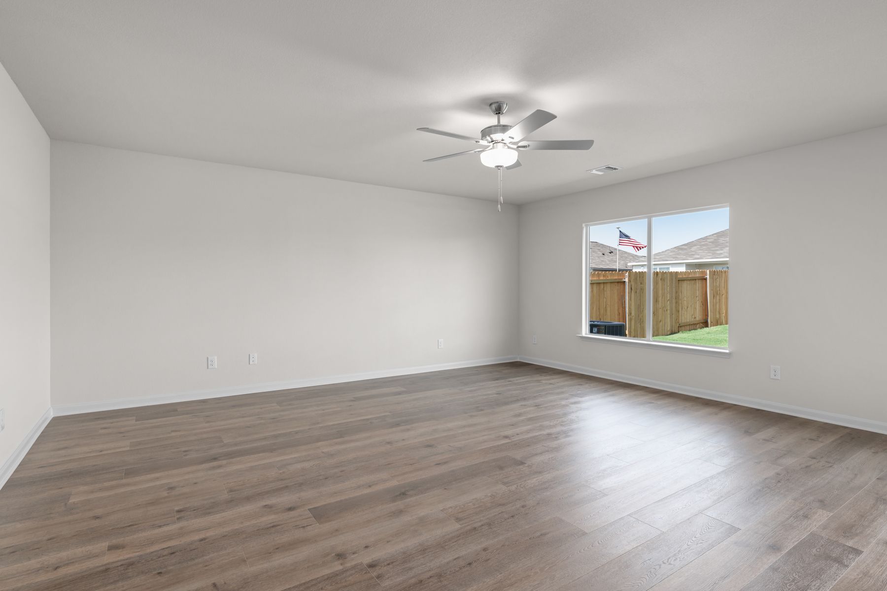 The family room is spacious, which makes it a great space to host.