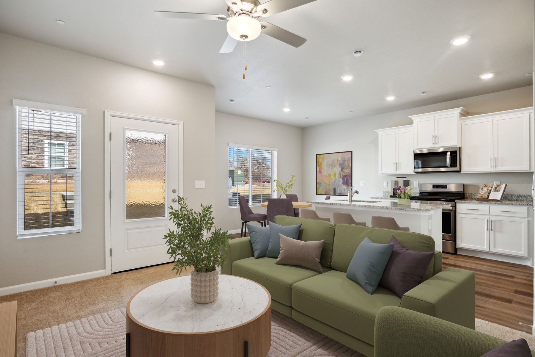 The family room is open concept and the best place to hang out!