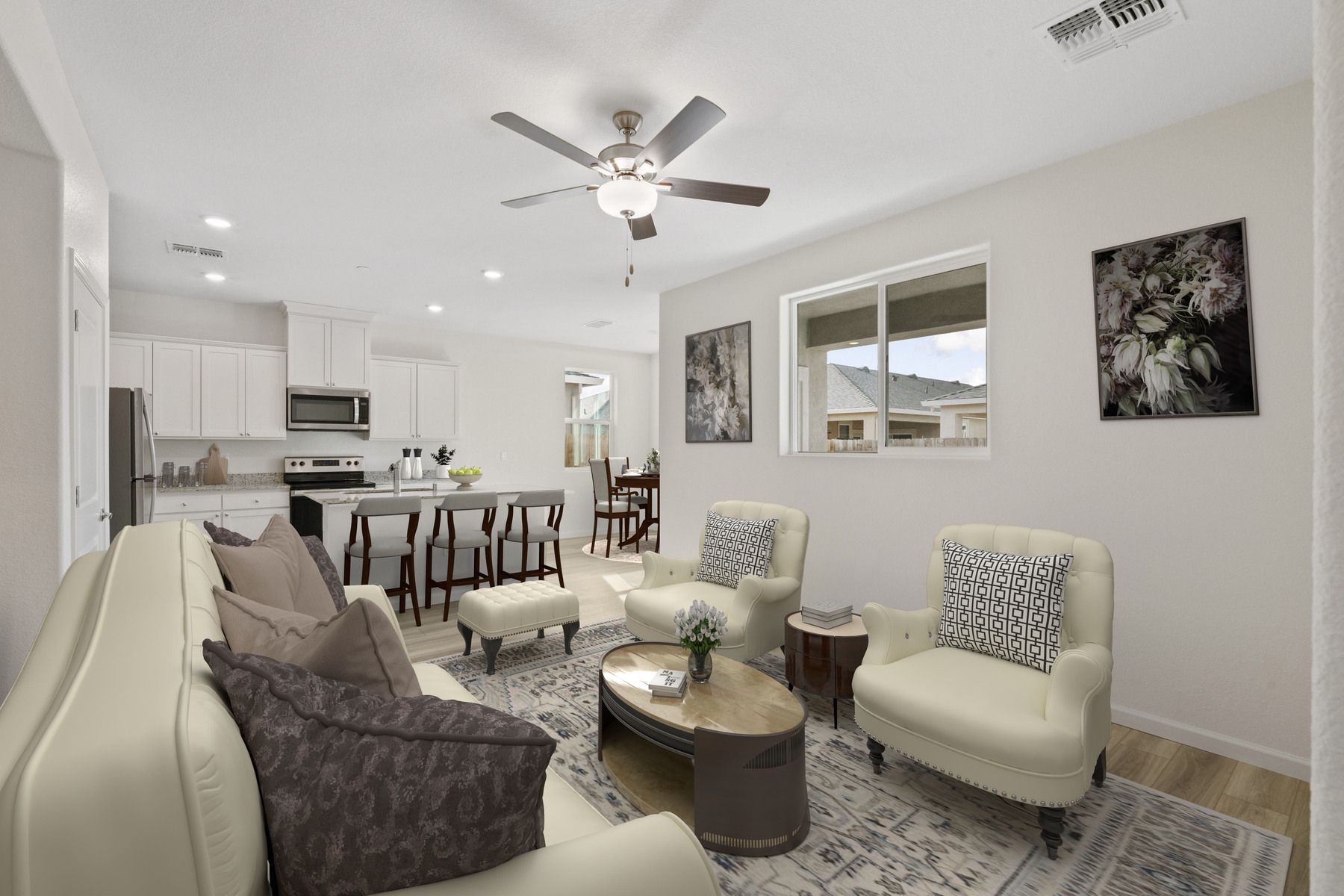 The family room is open concept and the best place to hang out!