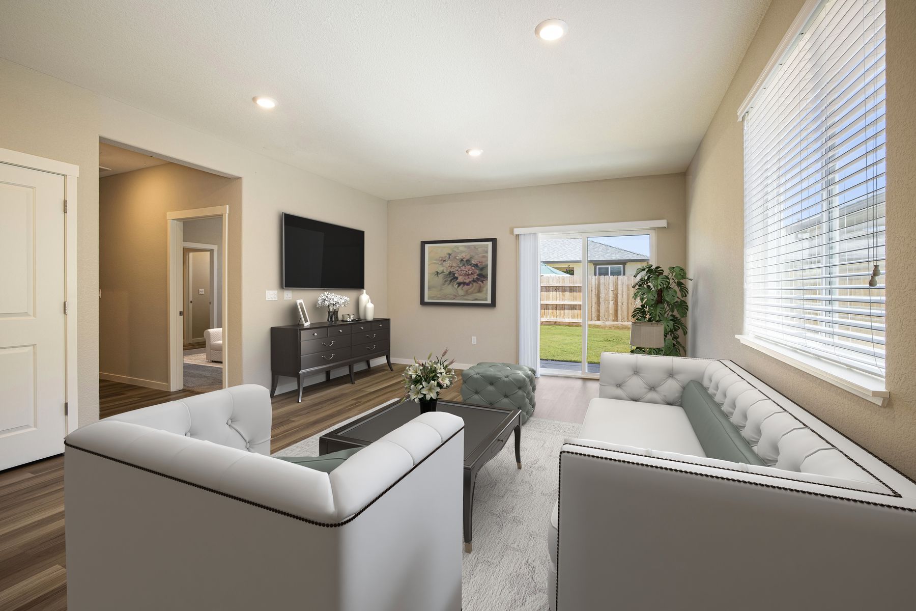 The family room is open concept and the best place to hang out!