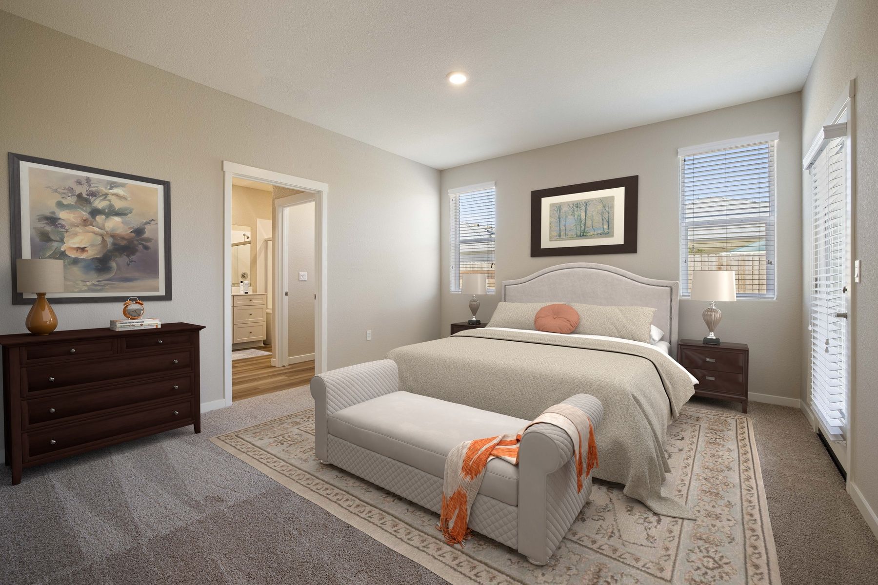 The master bedroom is the perfect place to relax at the end of the day.