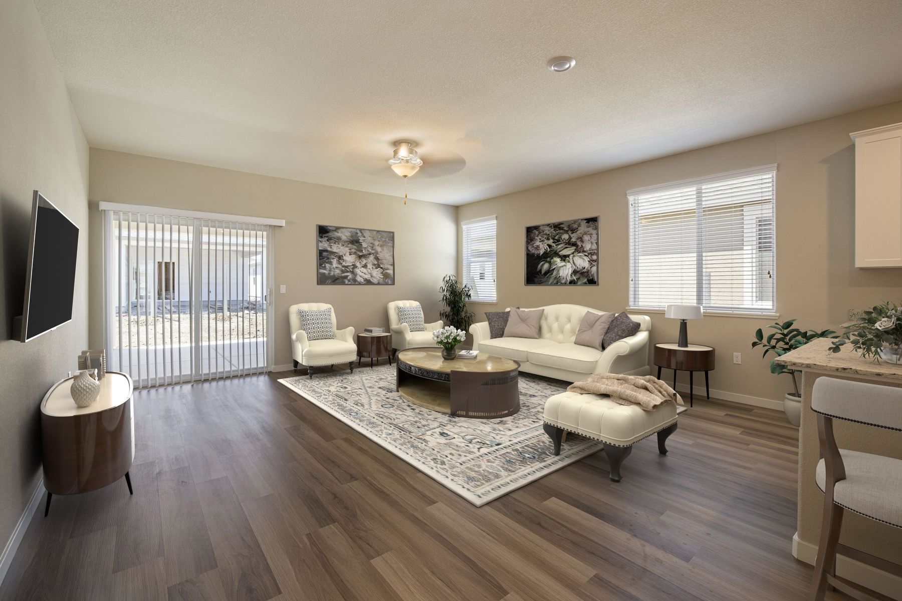 The family room is open concept and the best place to hang out!