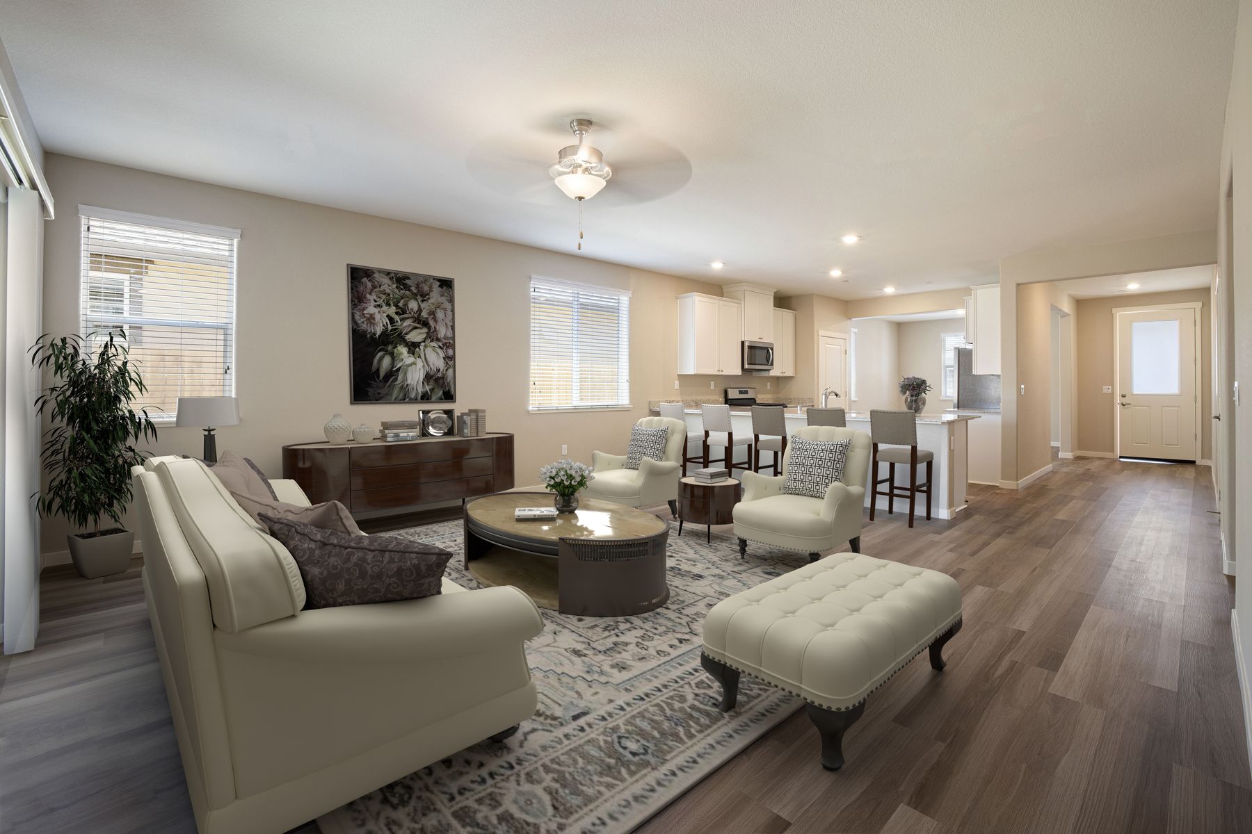 The family room is open concept and the best place to hang out!