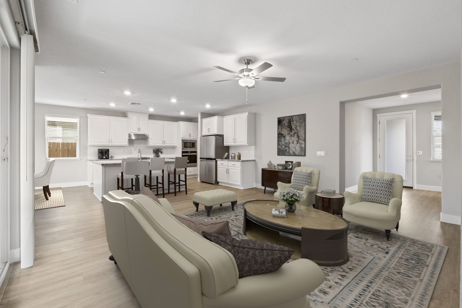 The family room is open concept and the best place to hang out!