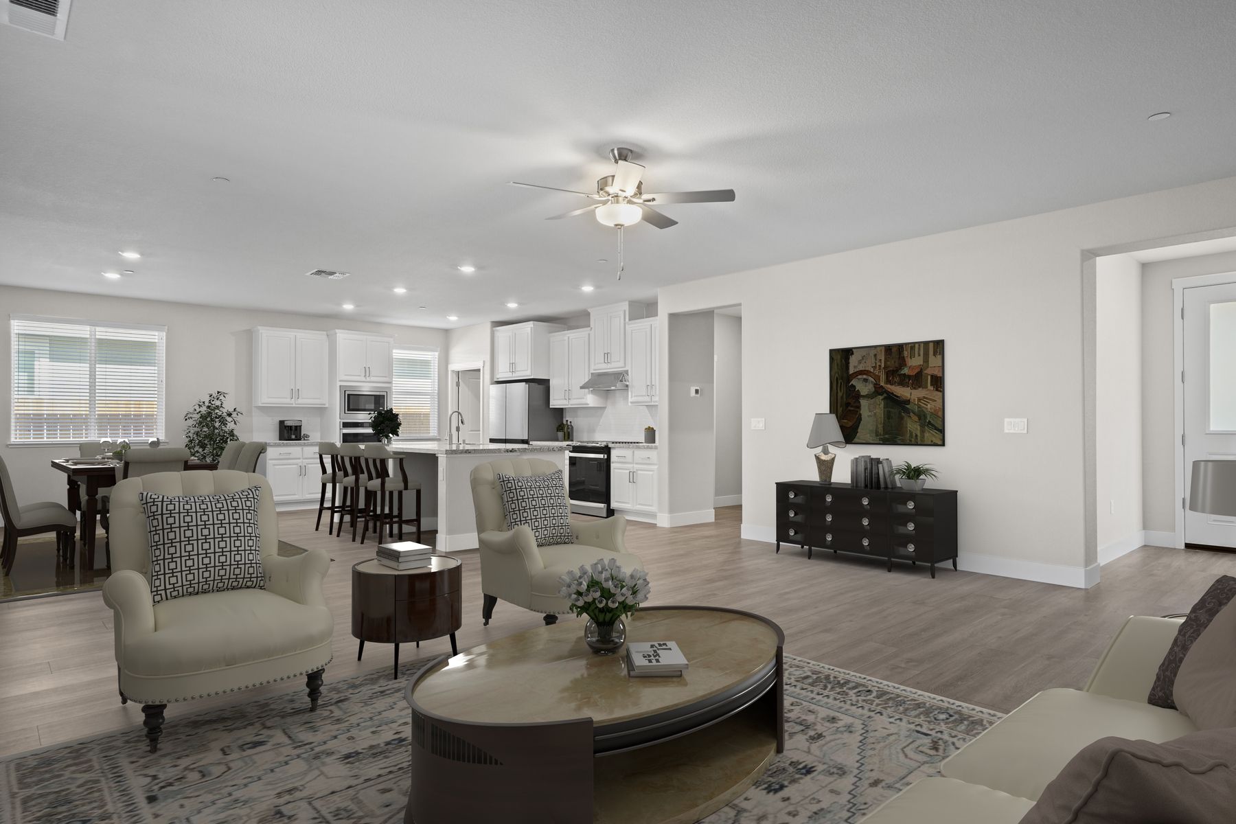 The family room is open concept and the best place to hang out!