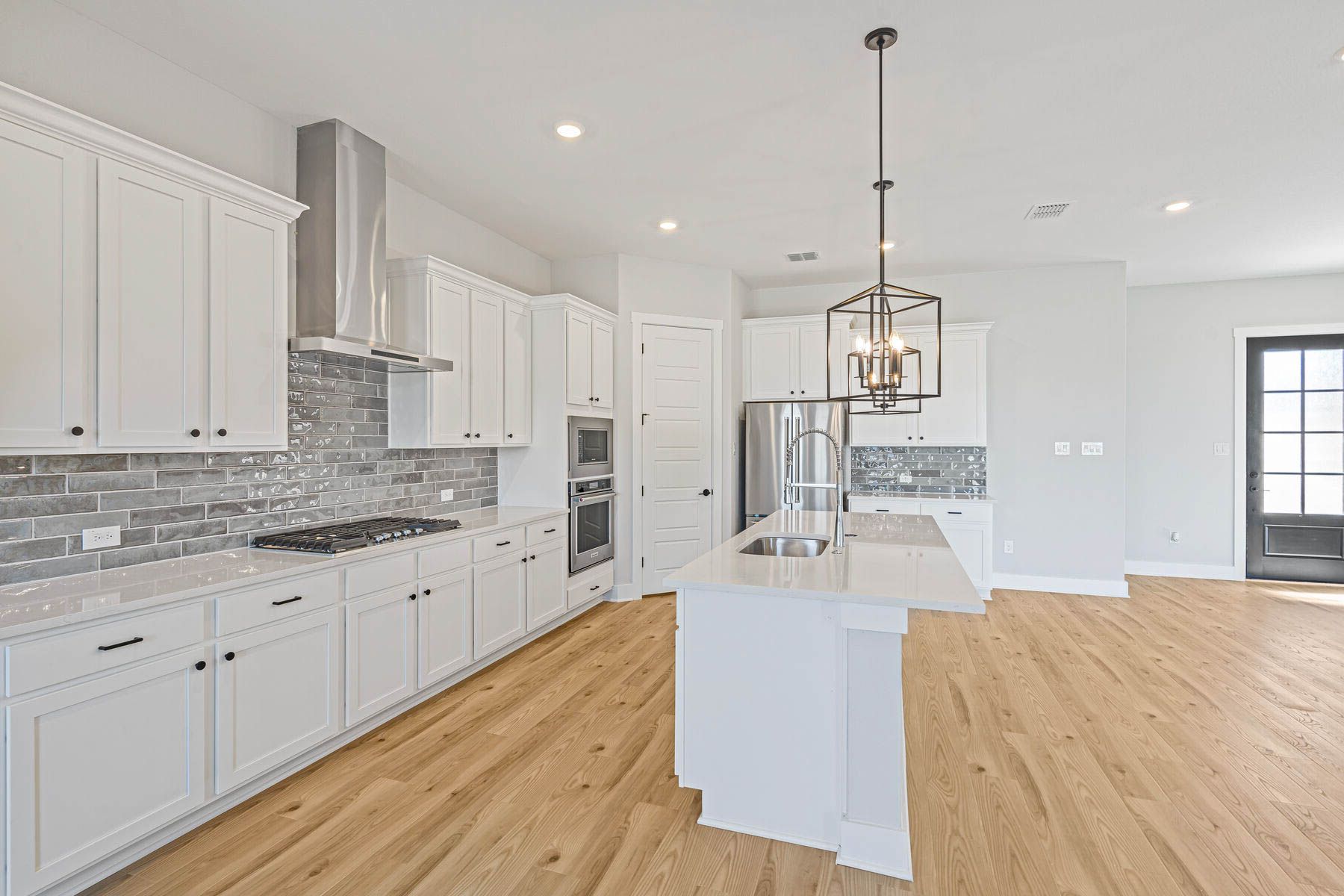 The kitchen has a convenient island.