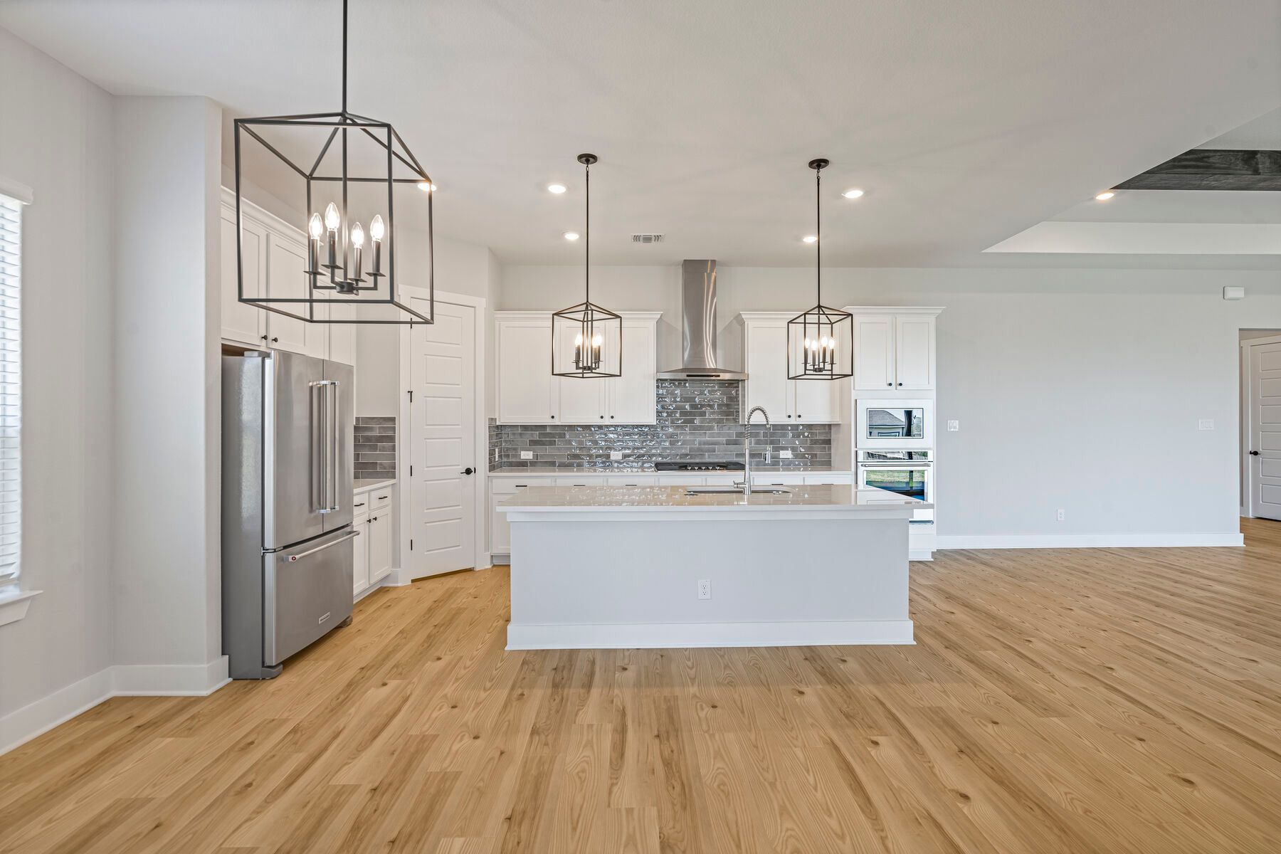 The kitchen has a convenient island.