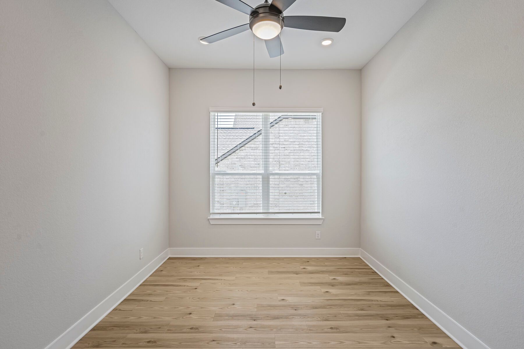 The flex room has a large window that lets in great, natural light.