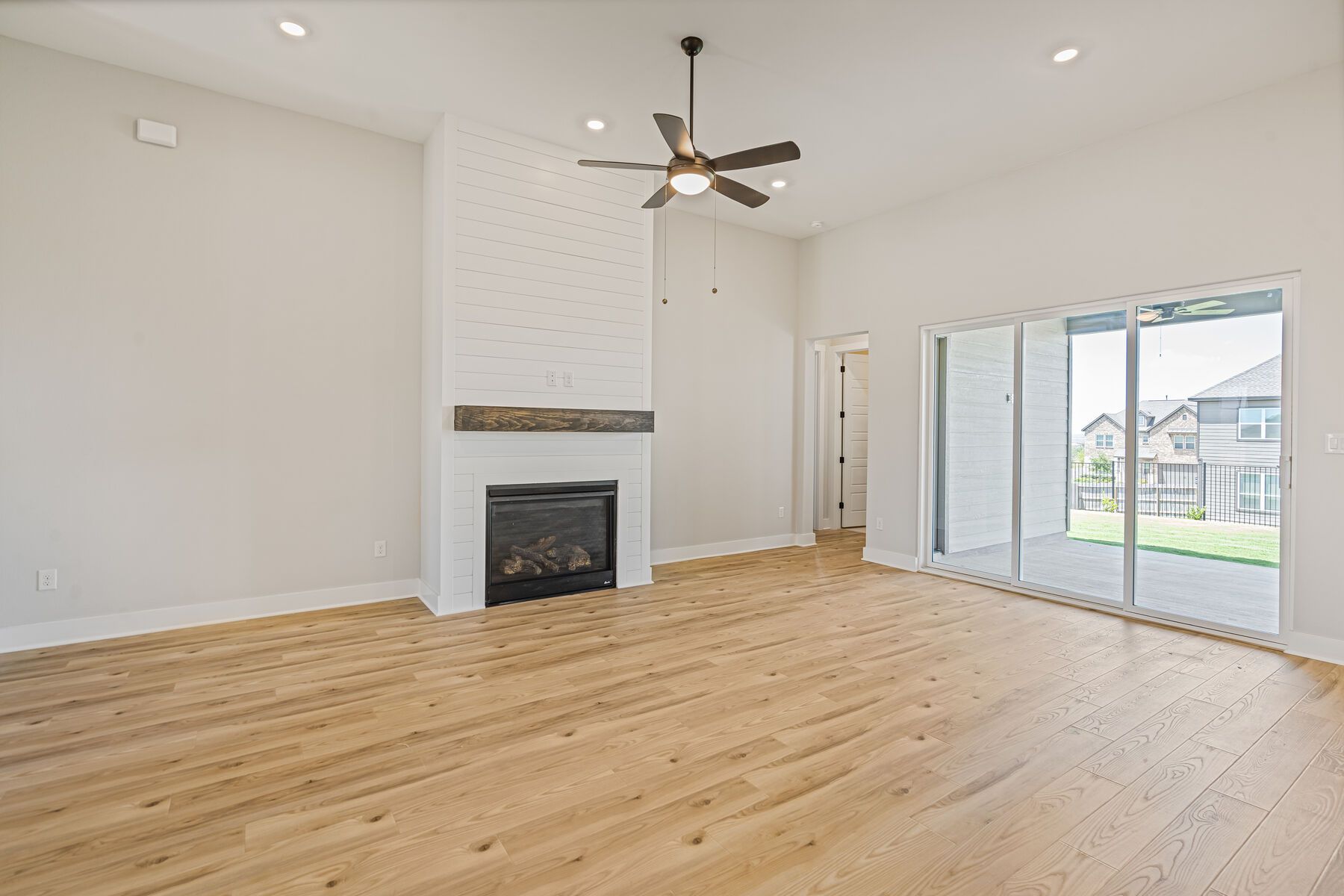 The family room is spacious.