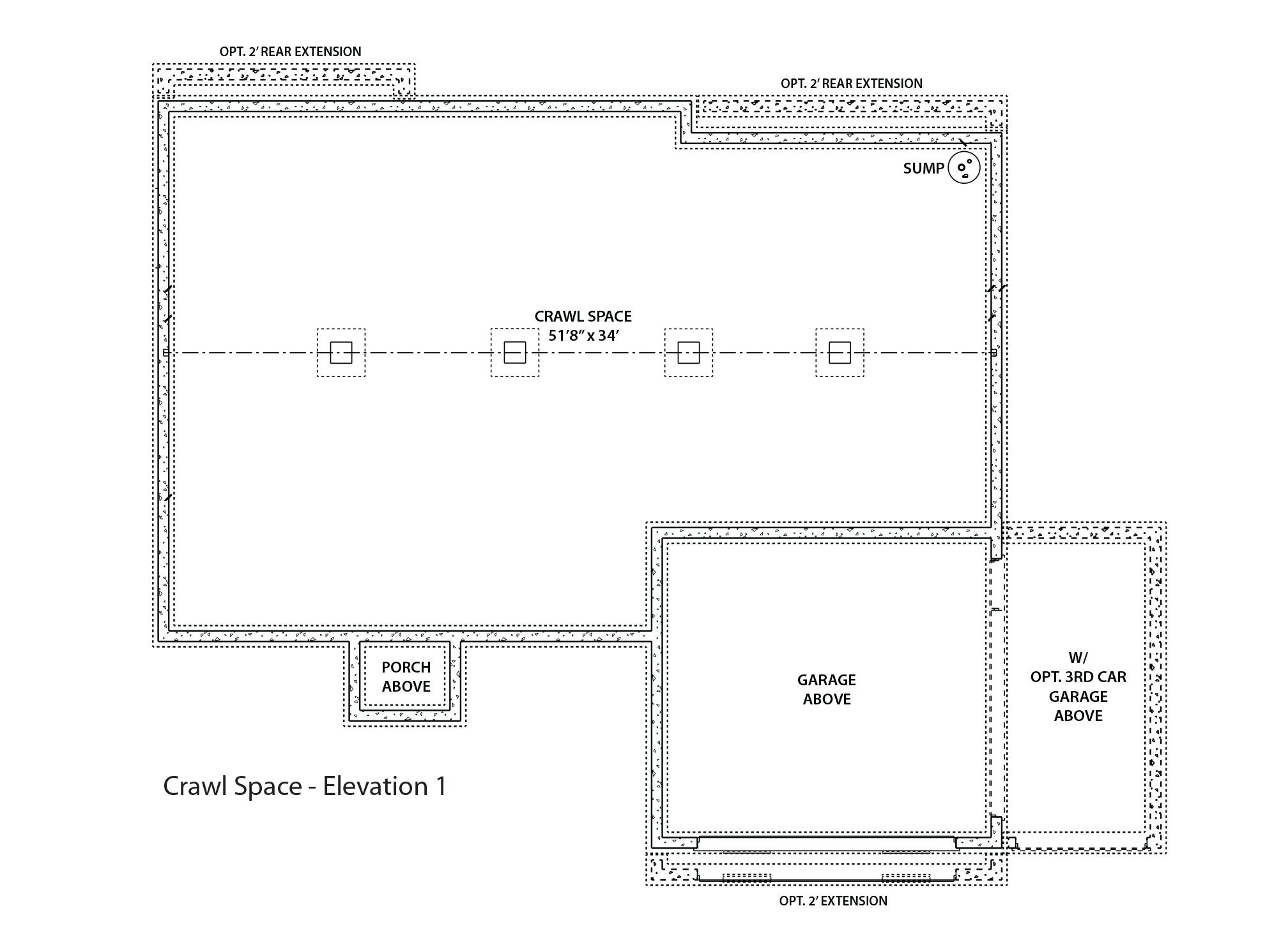 Lower level Crawl Space