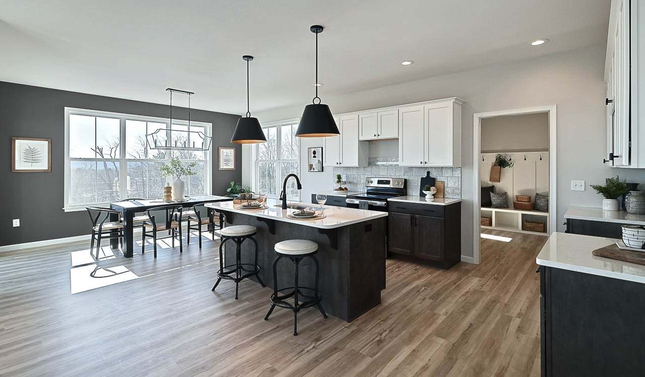The Charlotte Model Kitchen in Lebanon's Copper Ridge New Home Community